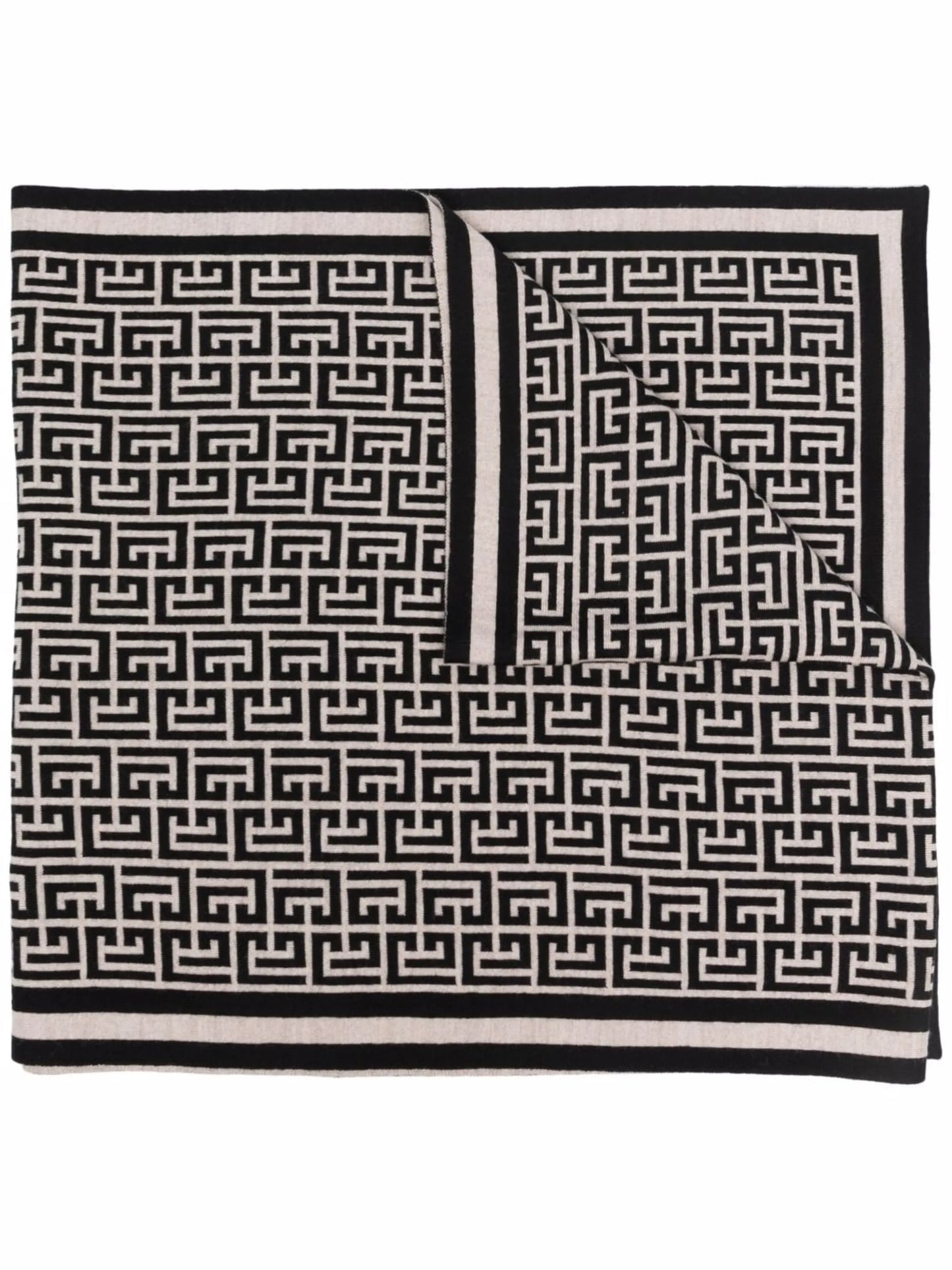 monogram pattern scarf