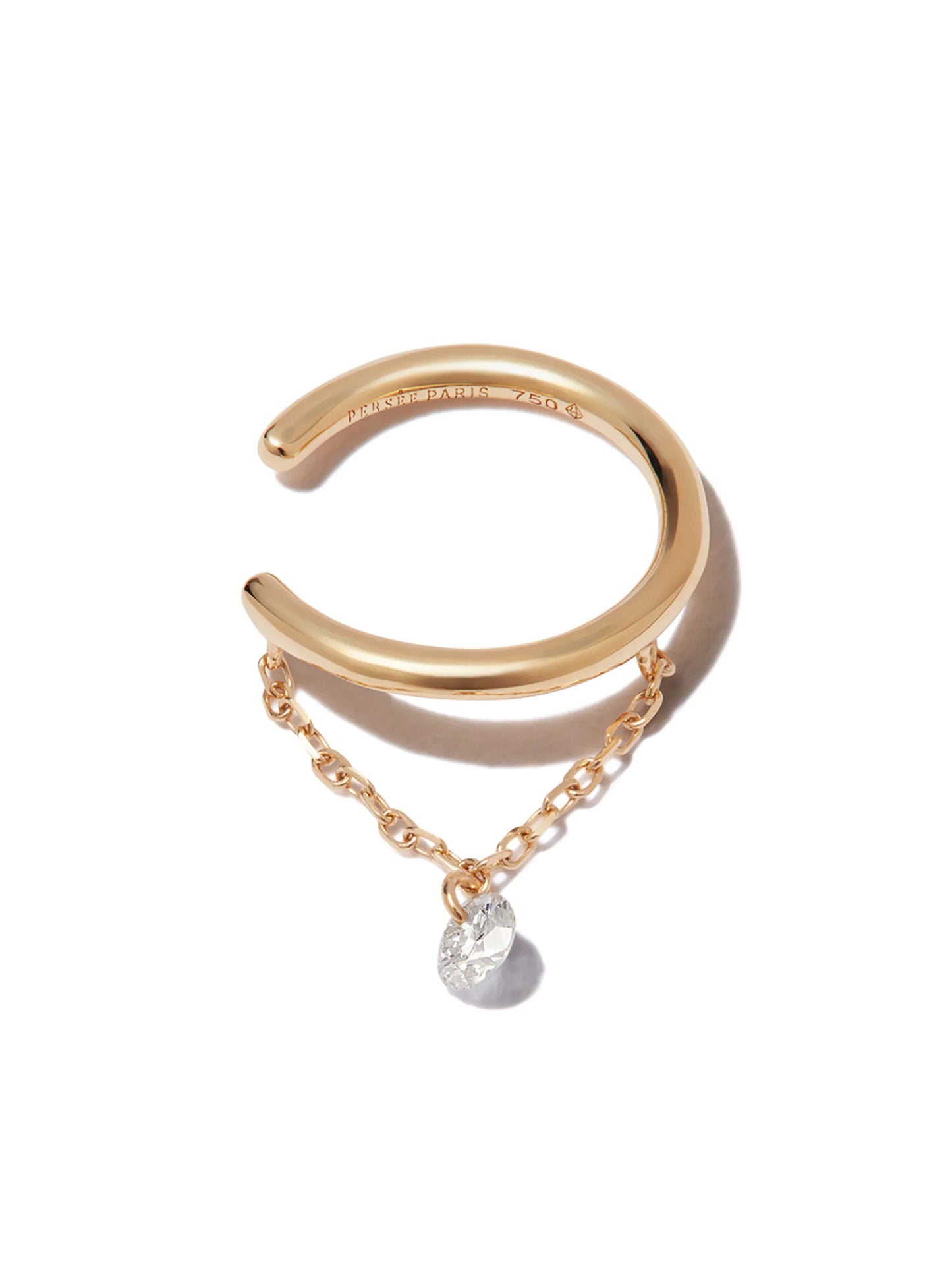 18kt yellow gold diamond chain ear cuff