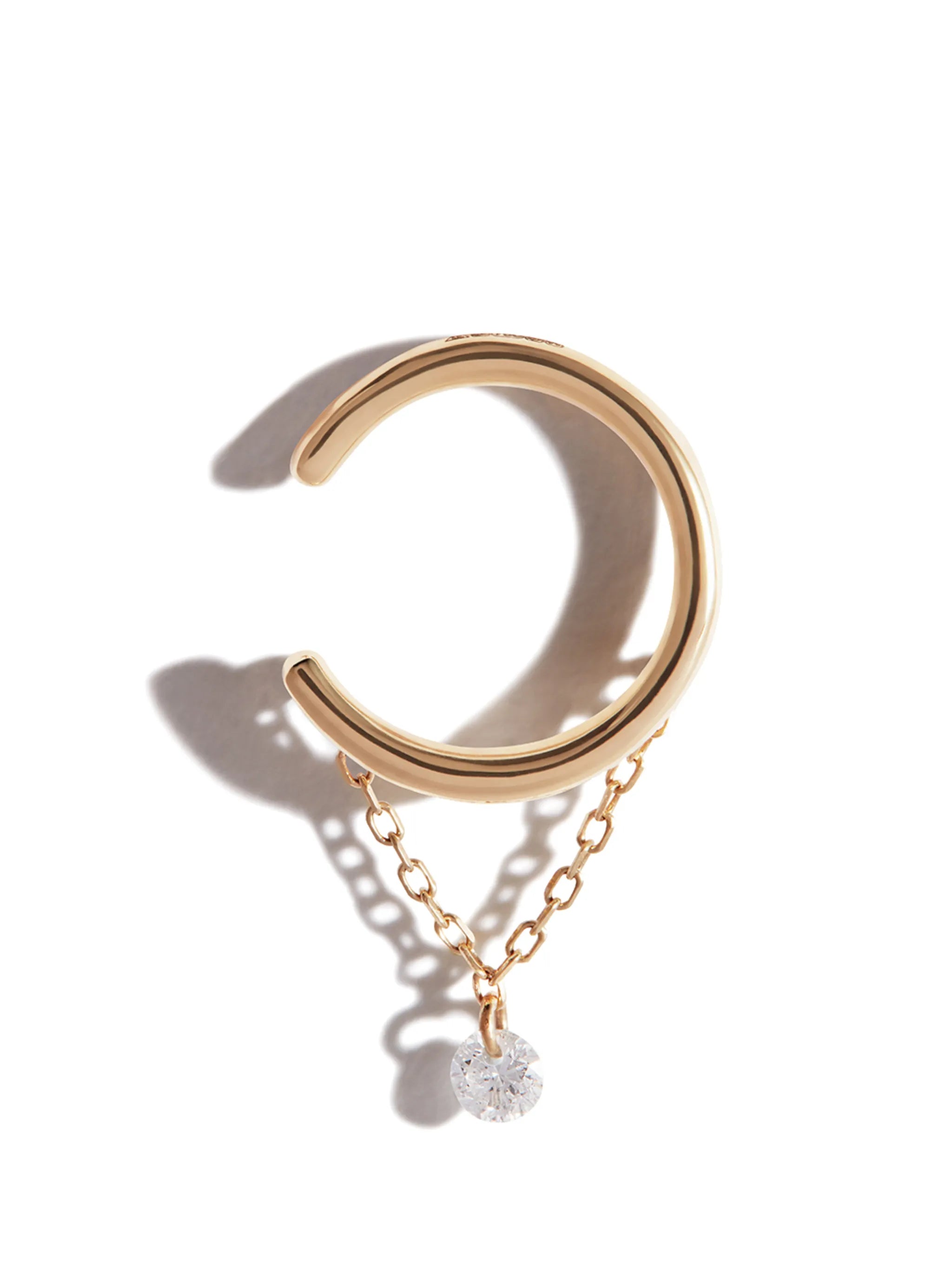 18kt yellow gold diamond chain ear cuff