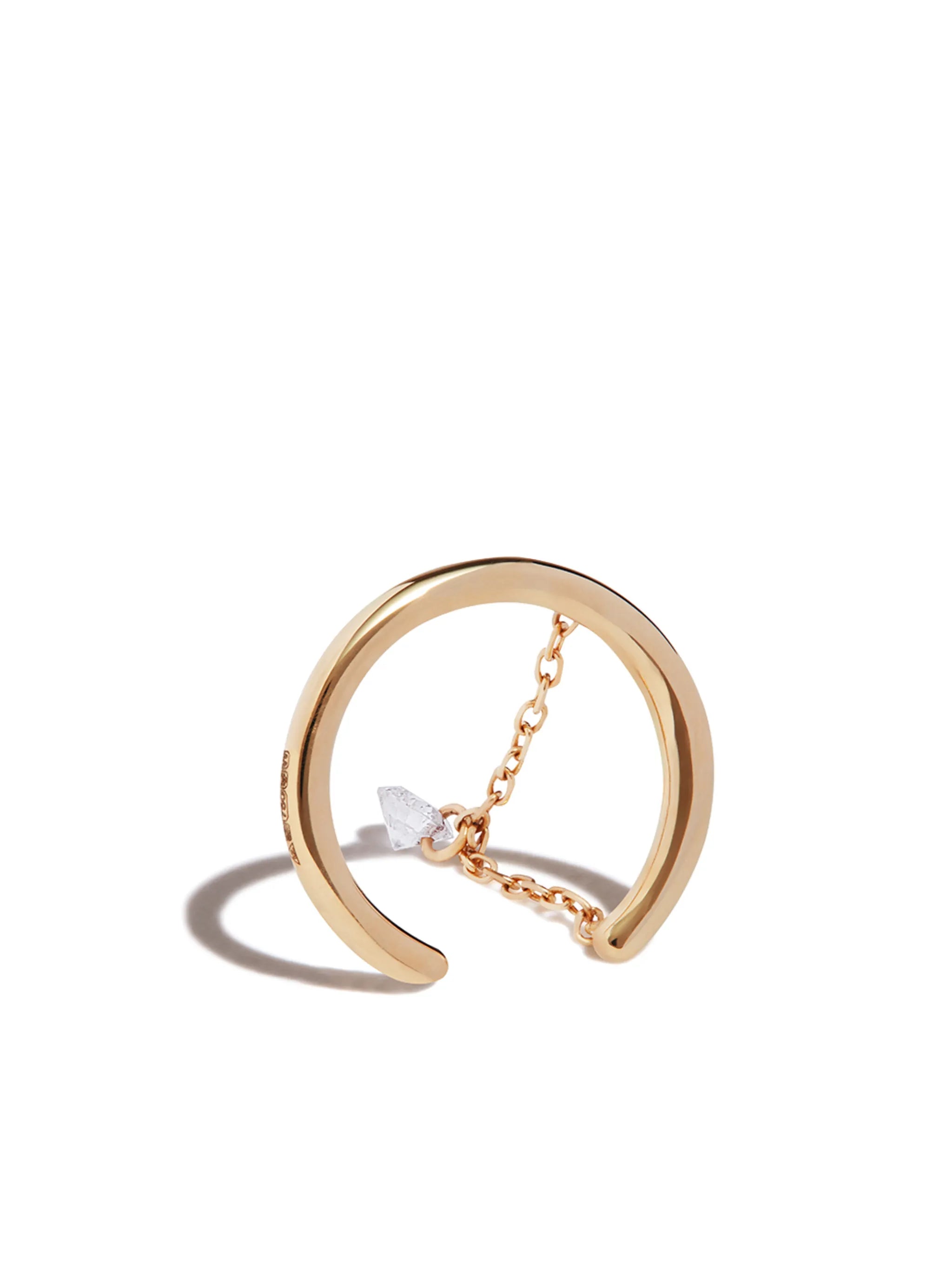 18kt yellow gold diamond chain ear cuff