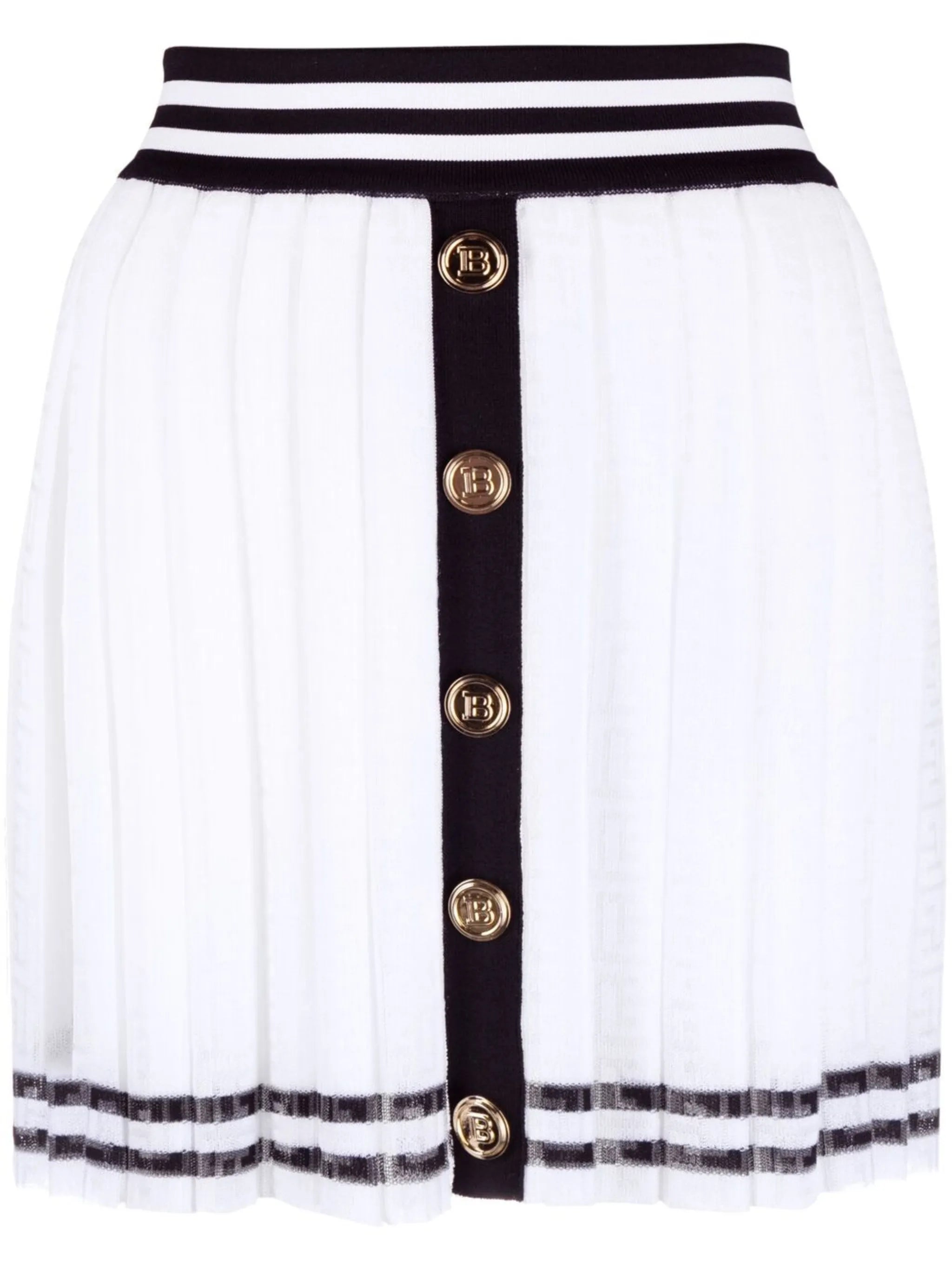PB monogram jacquard pleated skirt