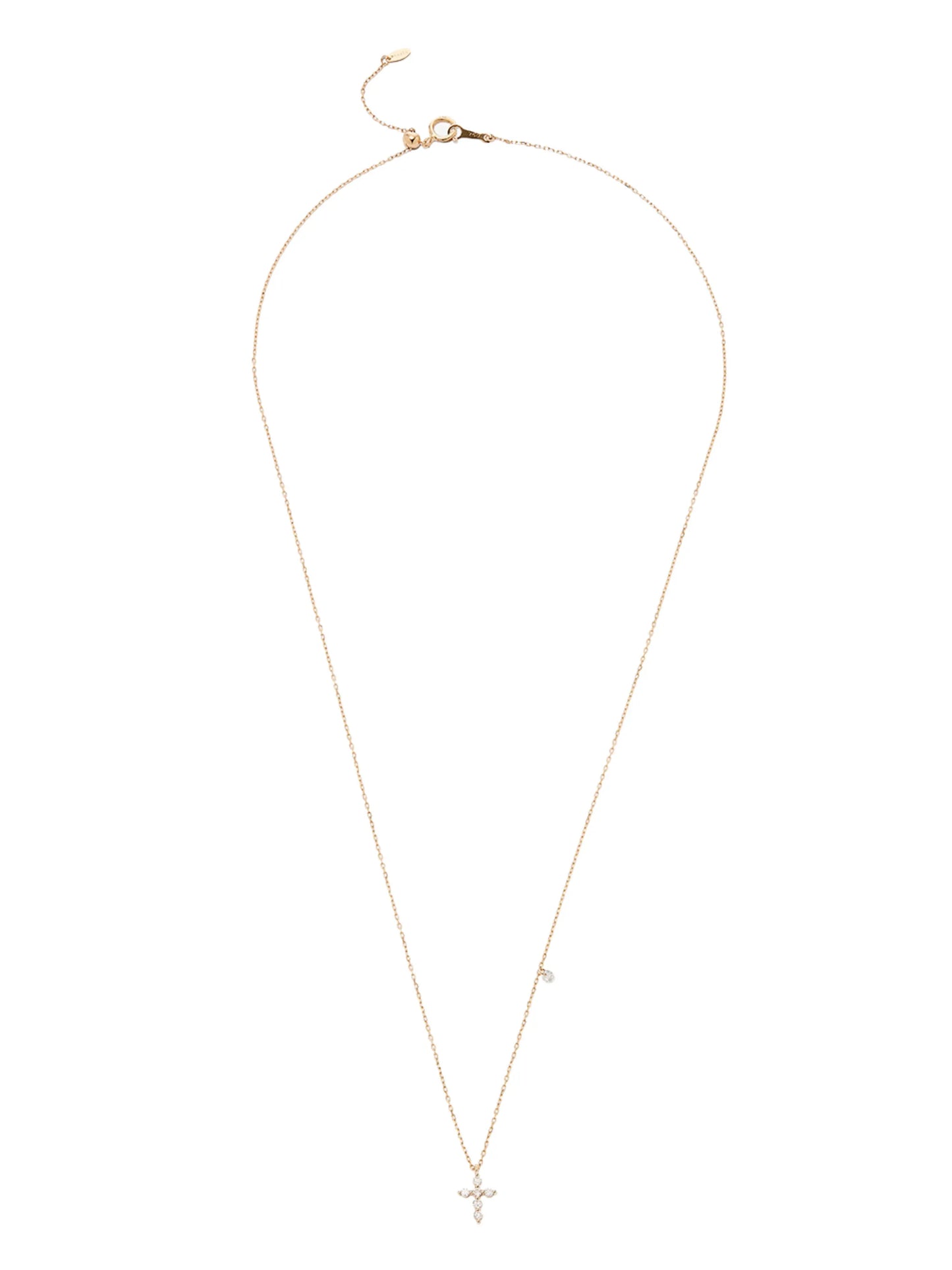 18kt yellow gold Cross diamond pendant necklace