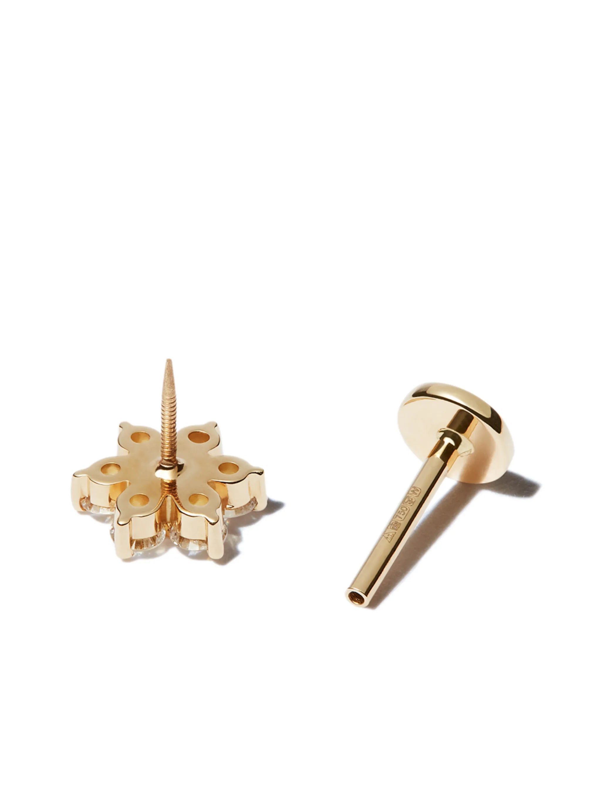 18kt yellow gold diamond stud earring