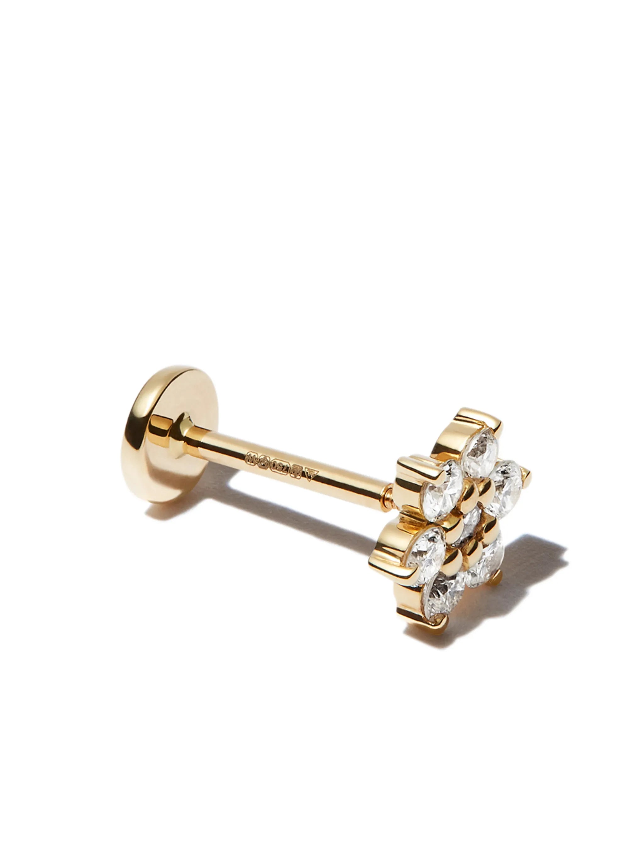 18kt yellow gold diamond stud earring