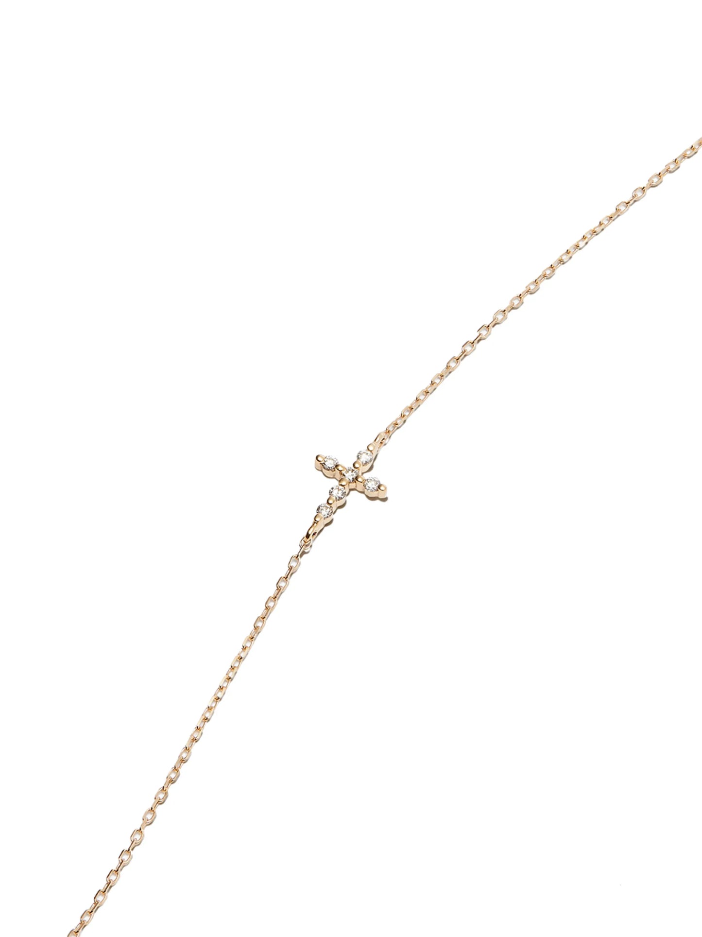 18kt yellow gold diamond cross bracelet