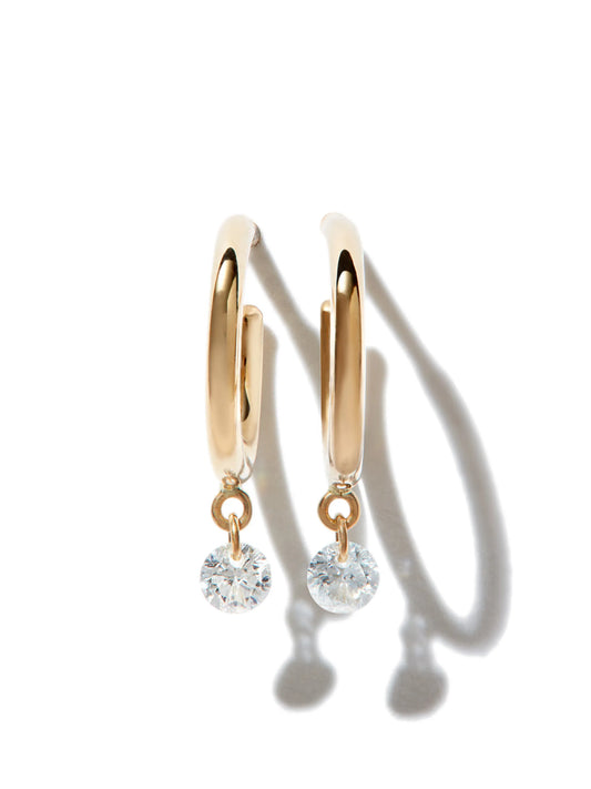 open ring paved white gold earrings