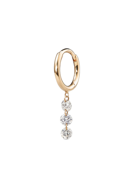 18kt yellow gold diamond hoop earring