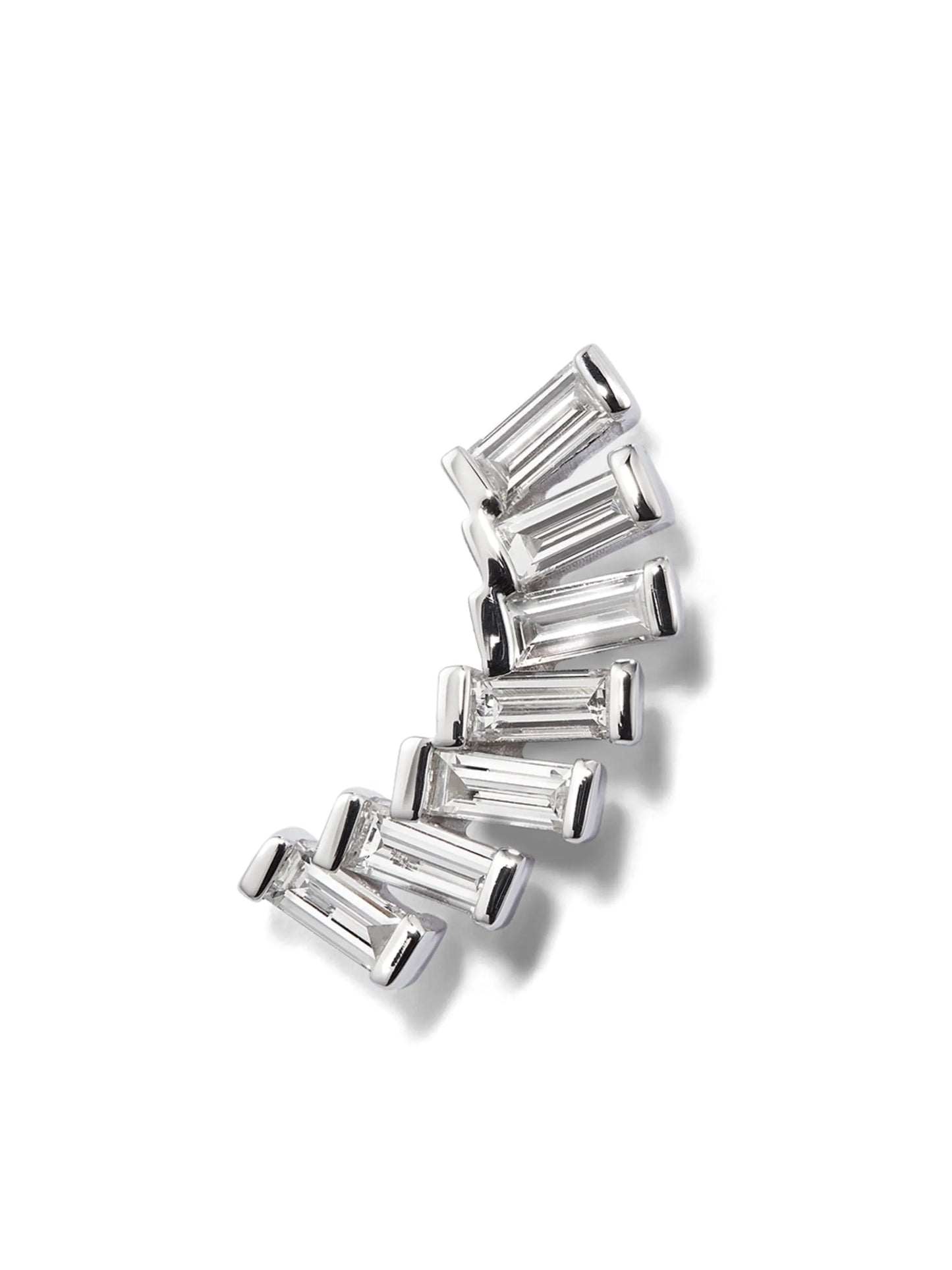 18K white gold Baguette diamond earring