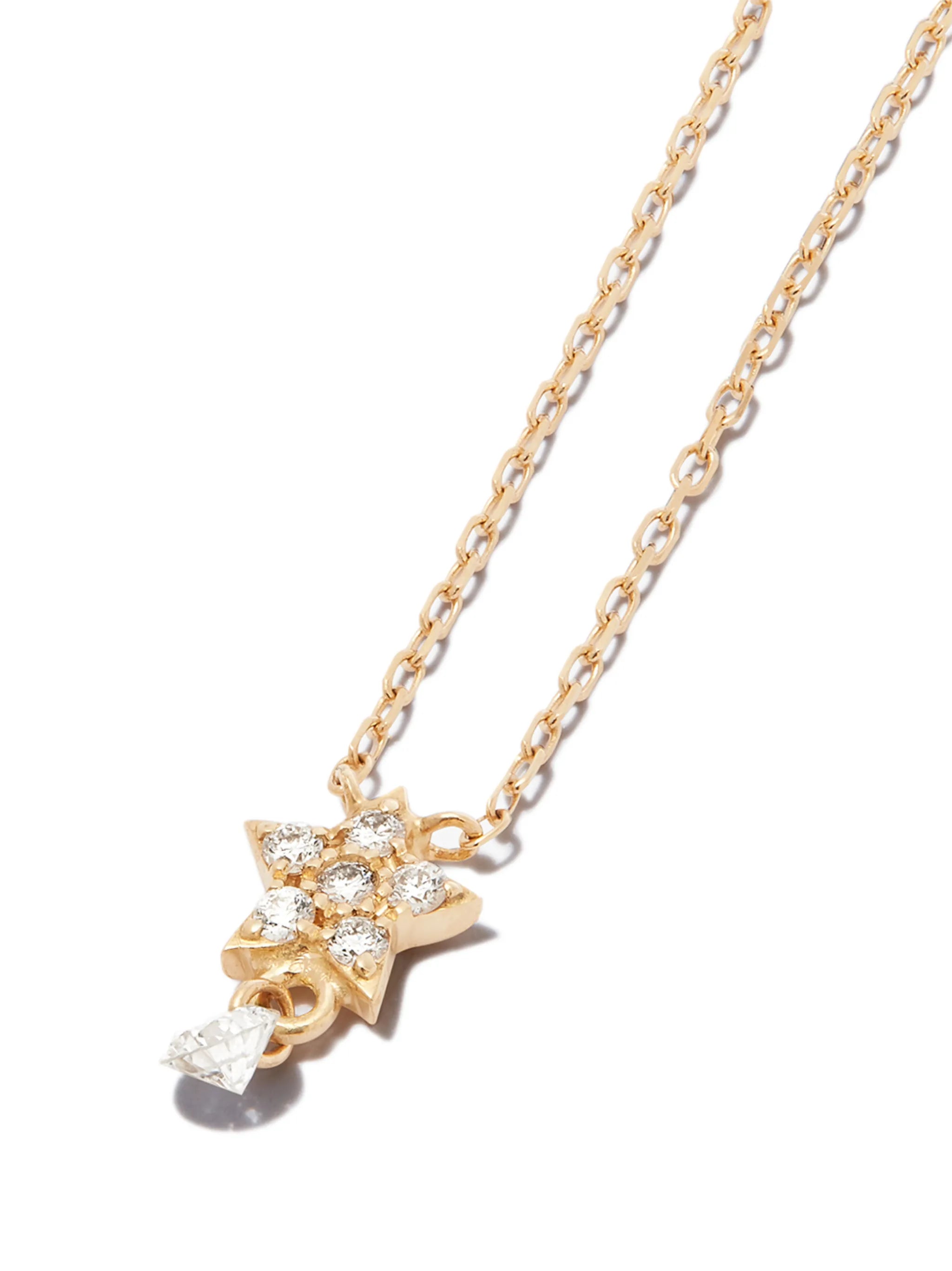 18kt yellow gold Star diamond necklace
