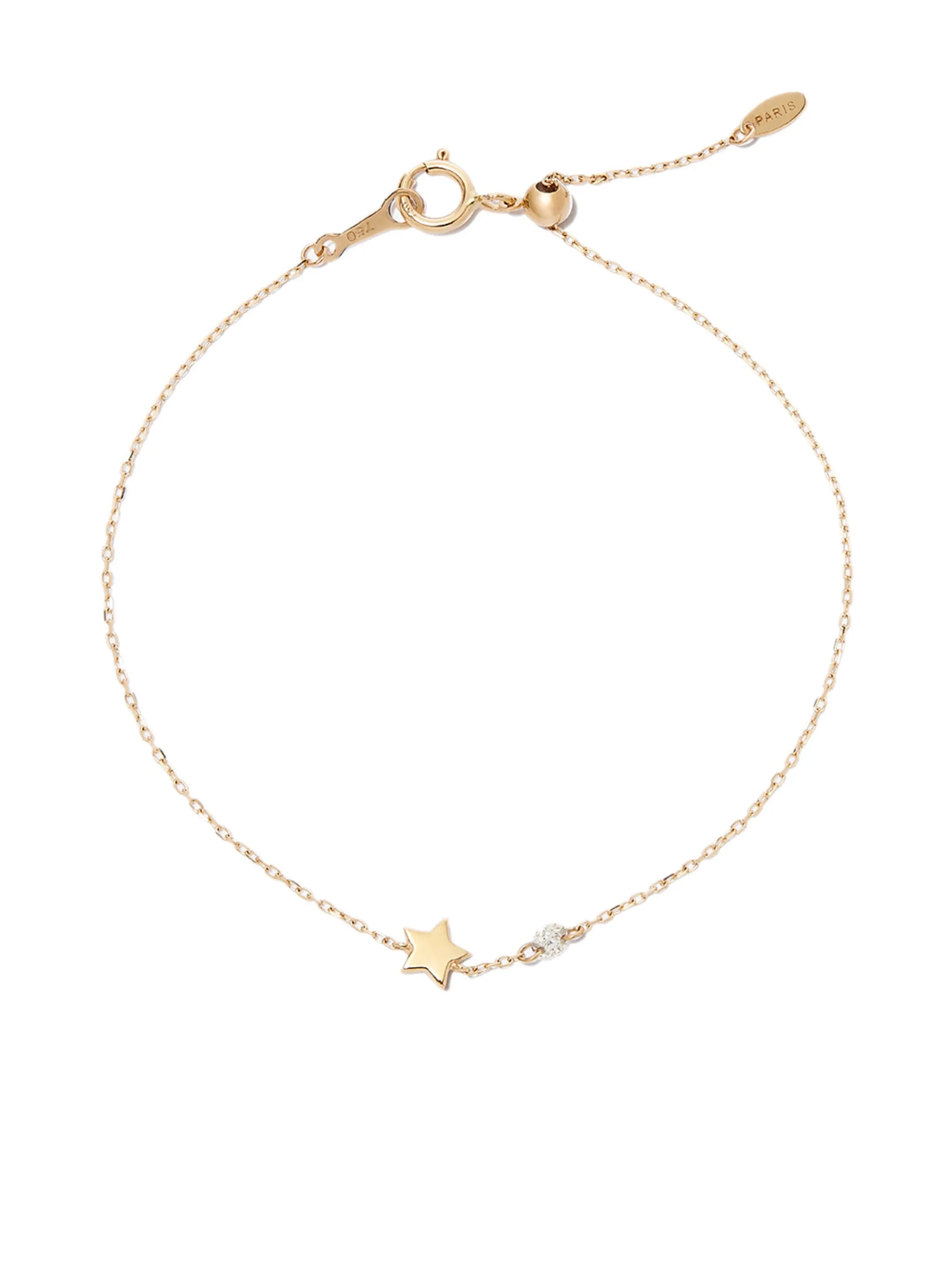 18kt yellow gold Star diamond bracelet