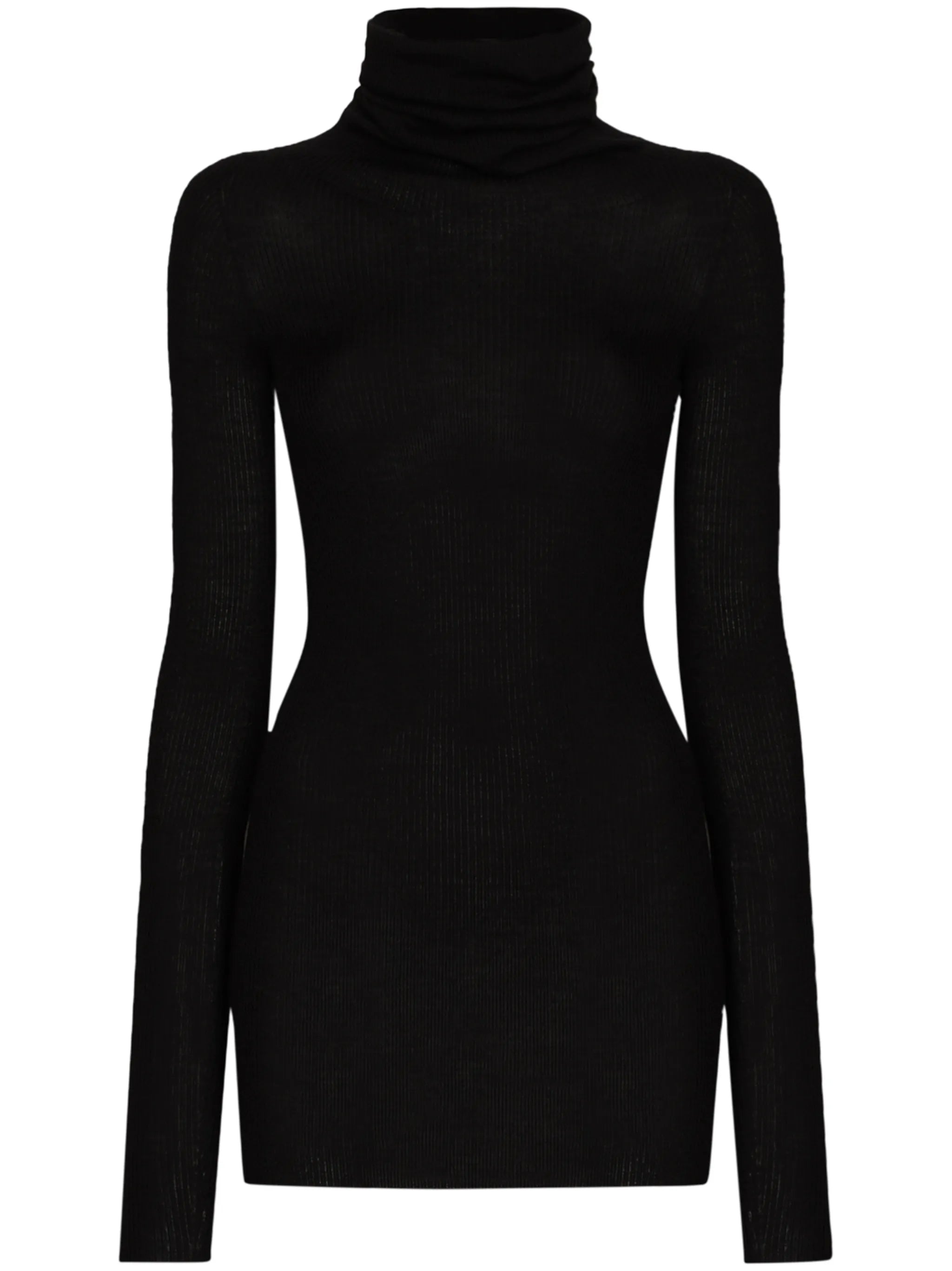 roll-neck ribbed-knit jumper