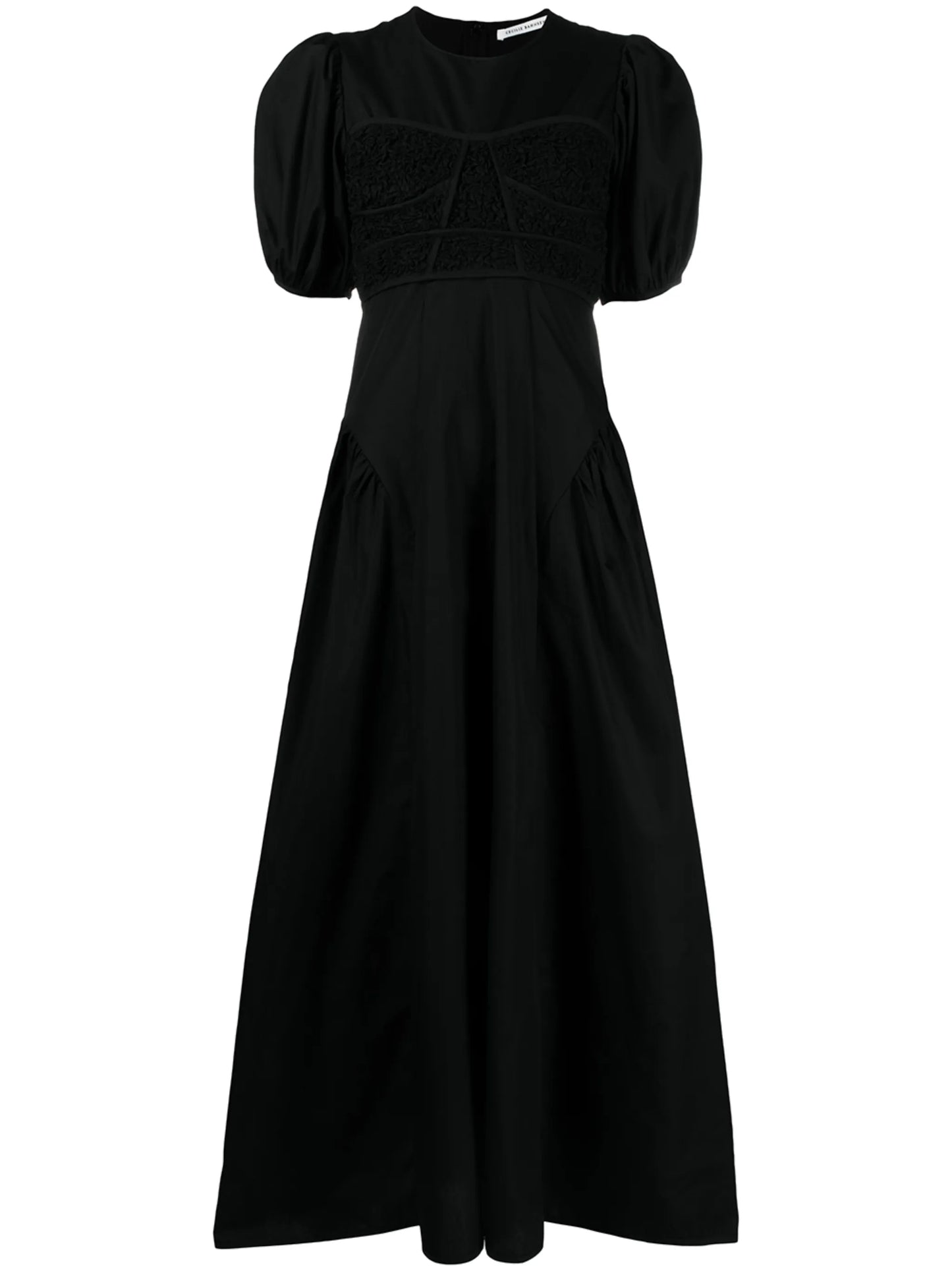 short-sleeve flared midi dress