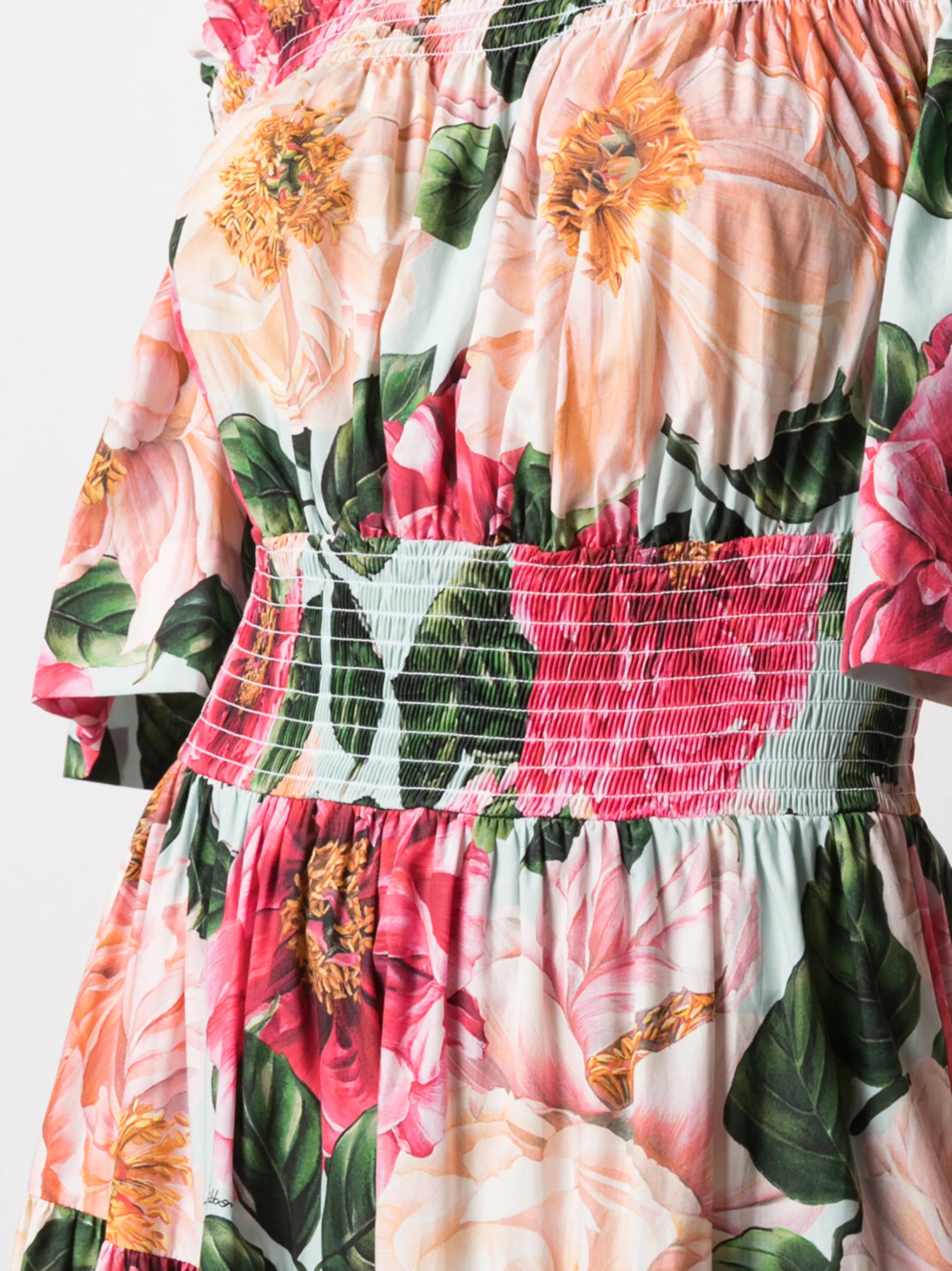 floral-print tiered-design dress