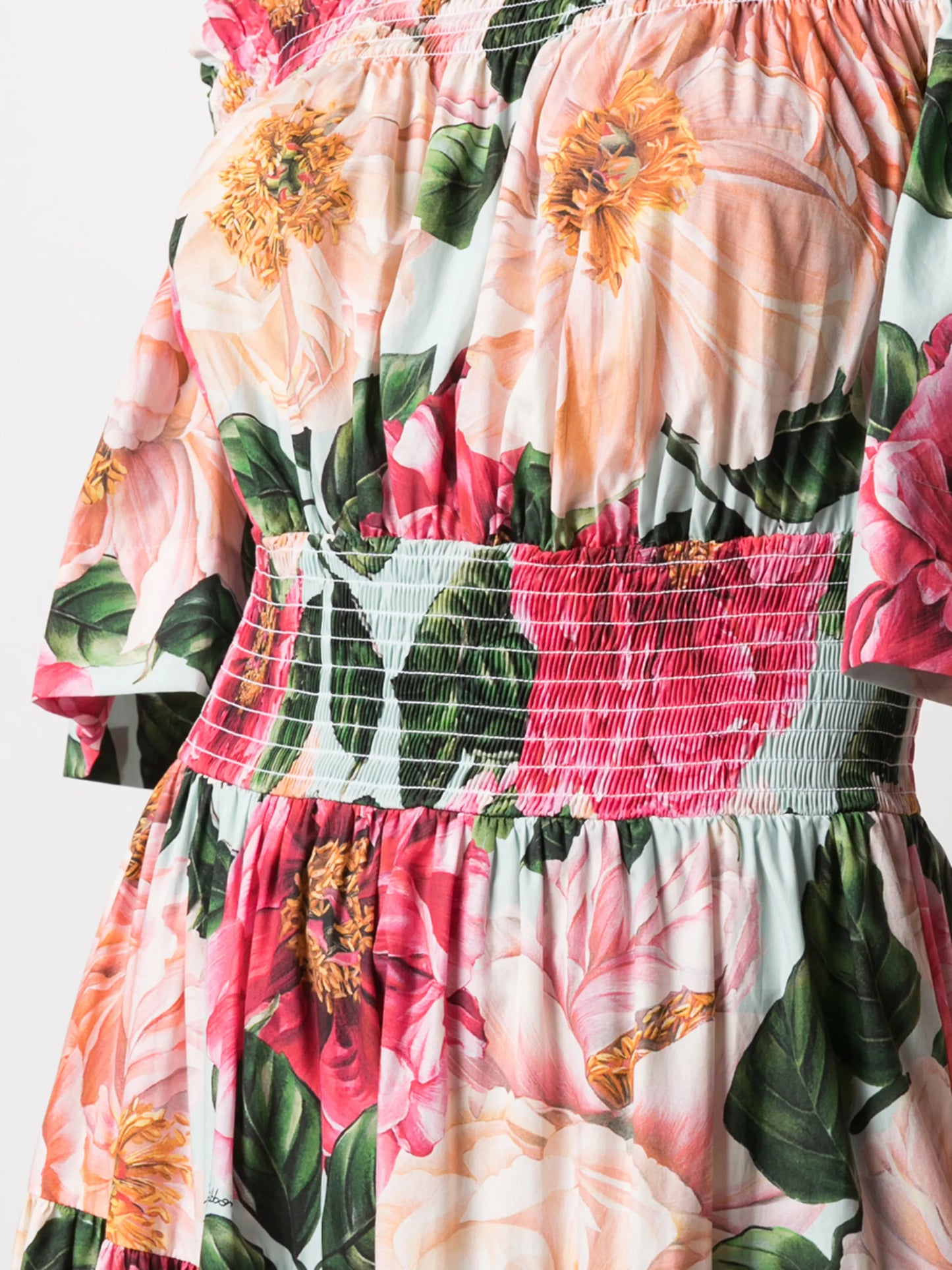 floral-print tiered-design dress