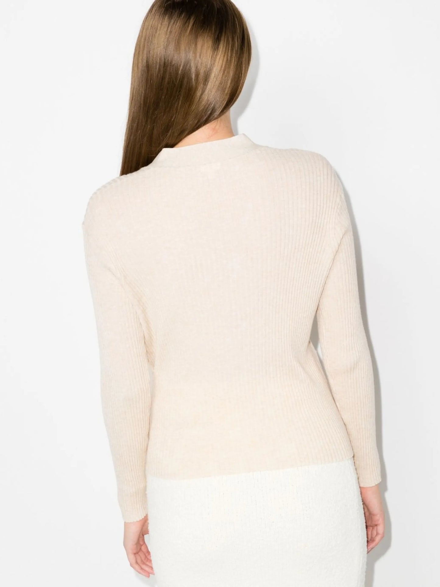 ribbed V-neck cardigan