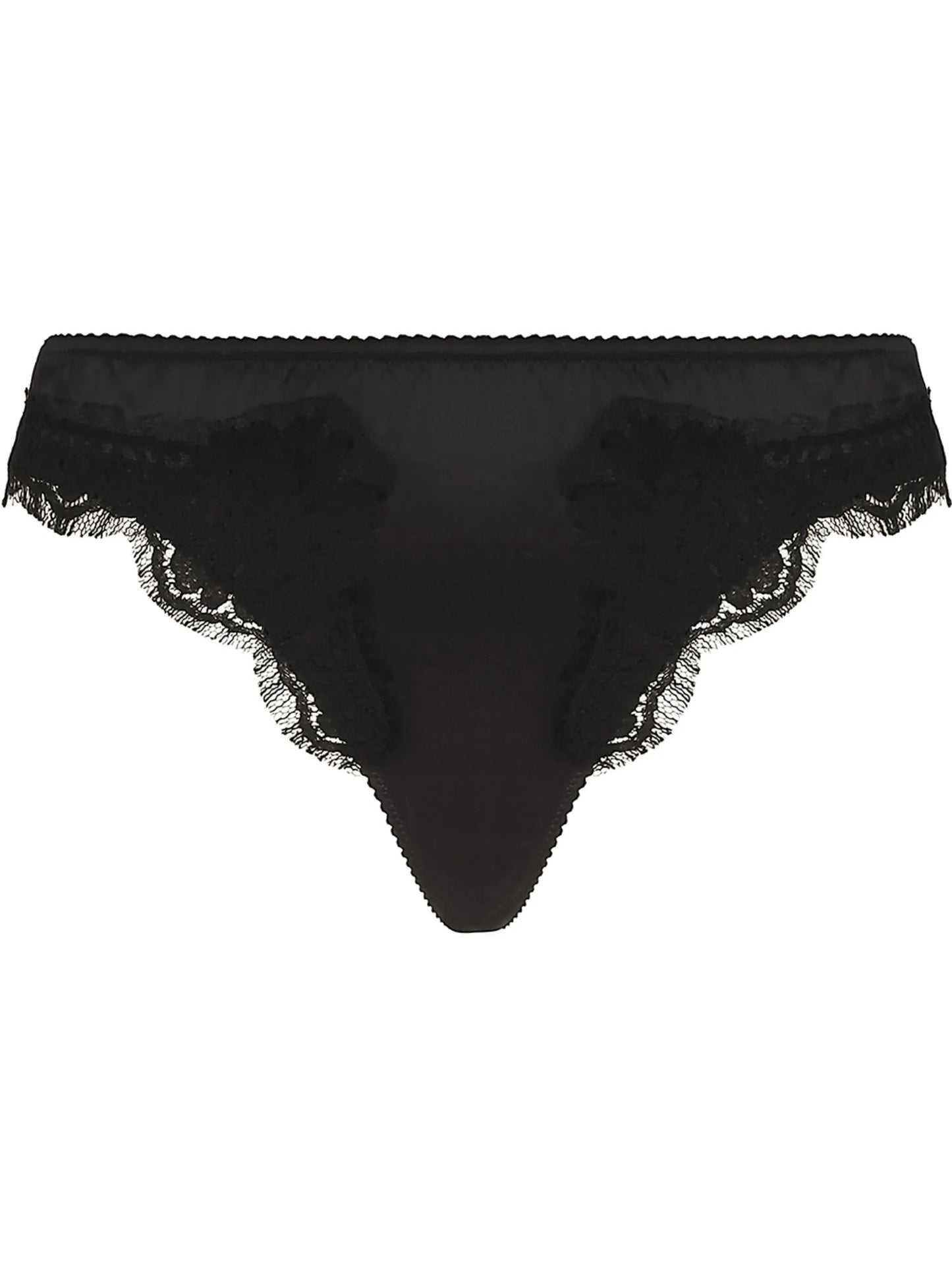 lace-trim satin thong