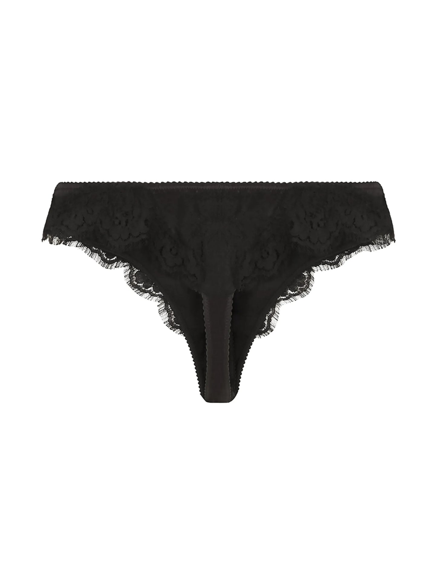 lace-trim satin thong