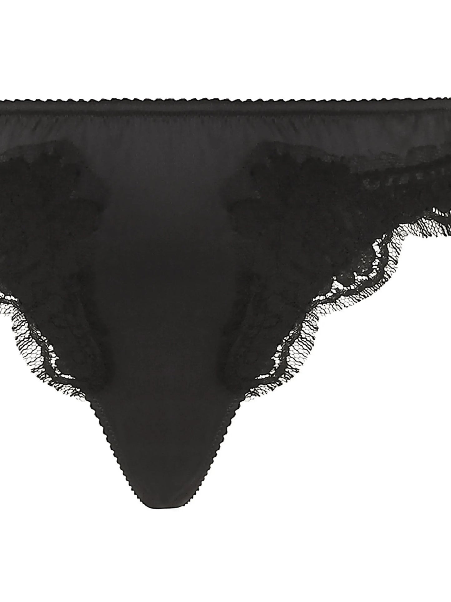 lace-trim satin thong
