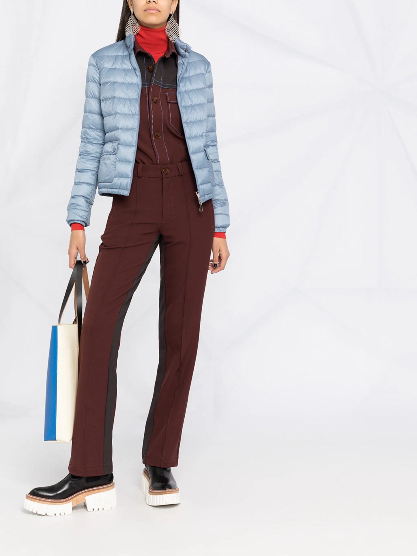 cropped quilted zipped jacket