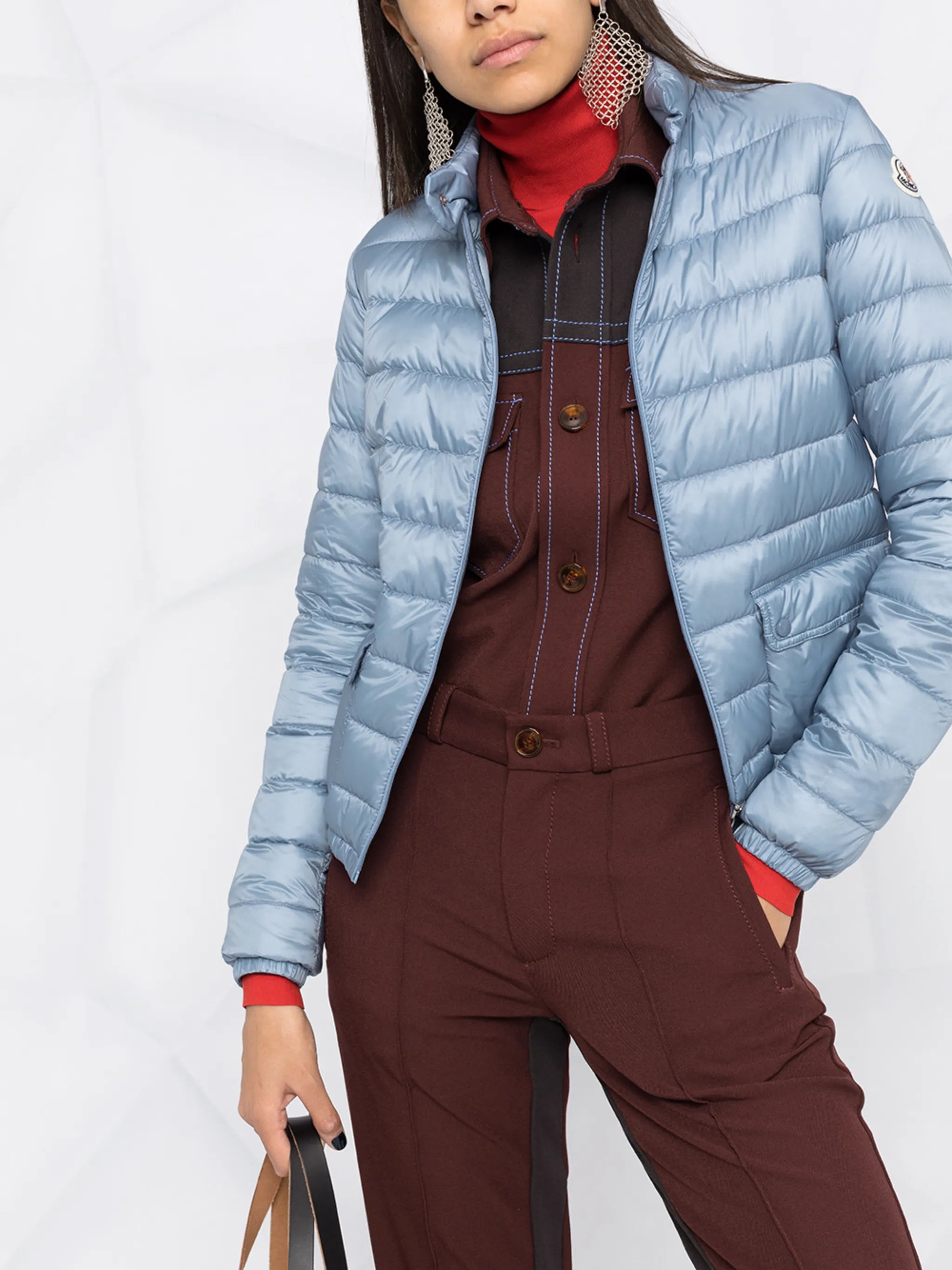 cropped quilted zipped jacket