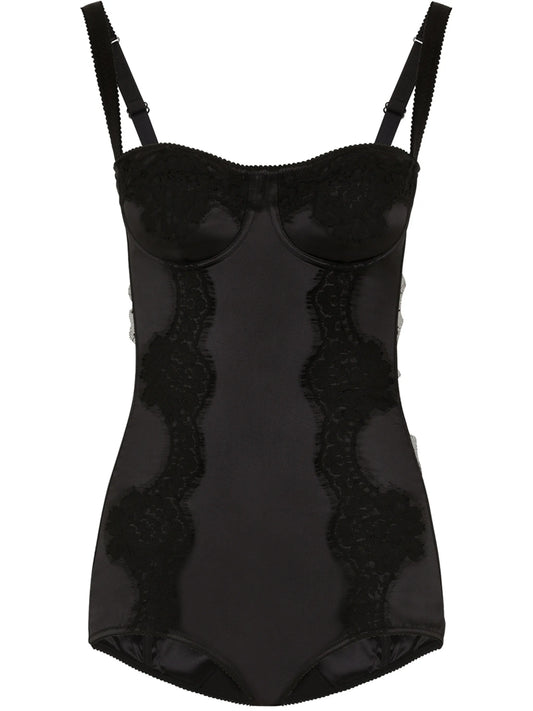 lace-detail balconette bodysuit
