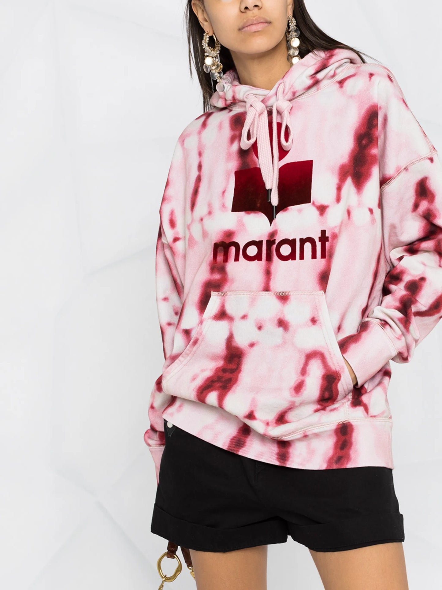 tie-dye logo print hoodie