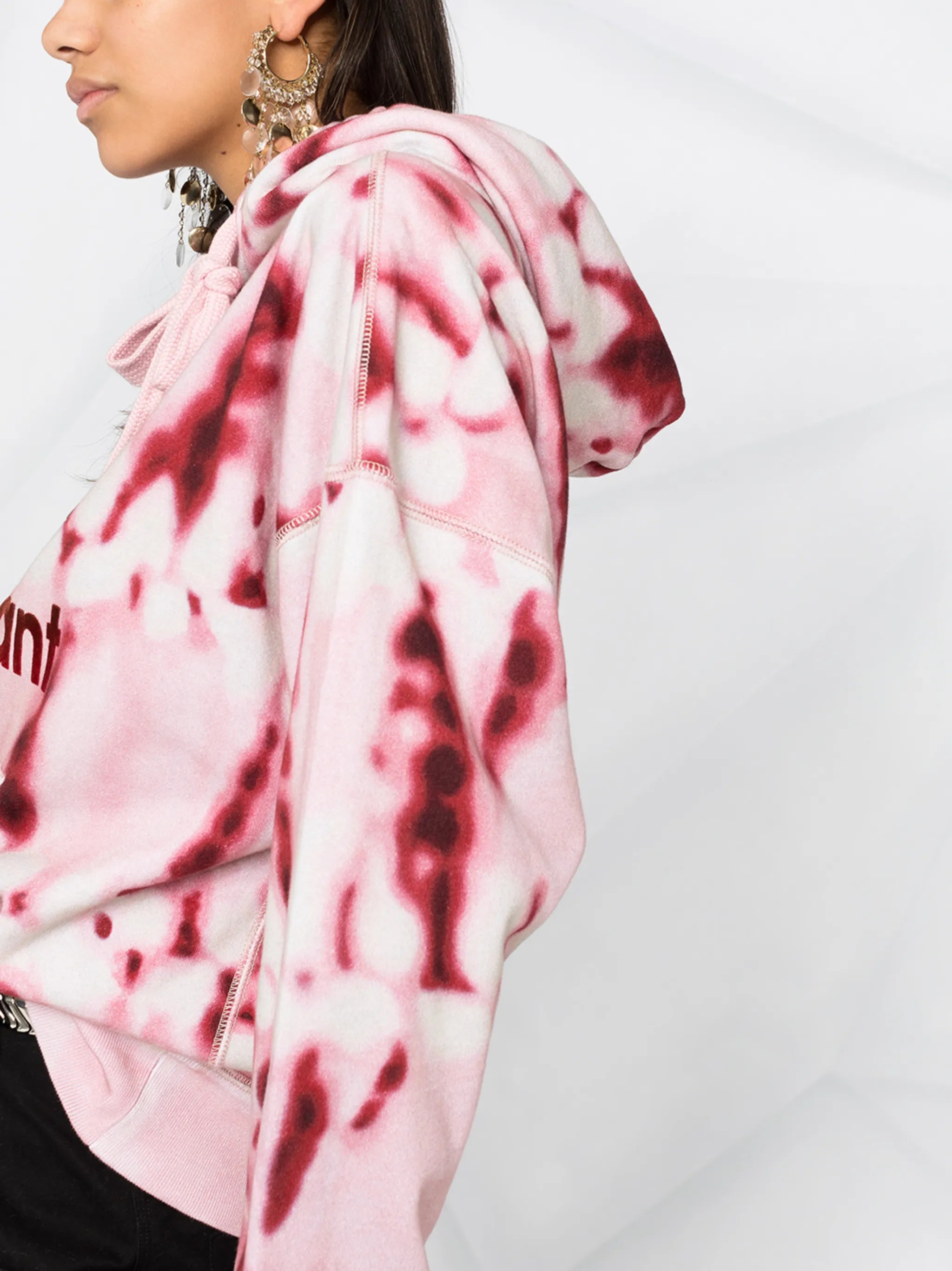 tie-dye logo print hoodie