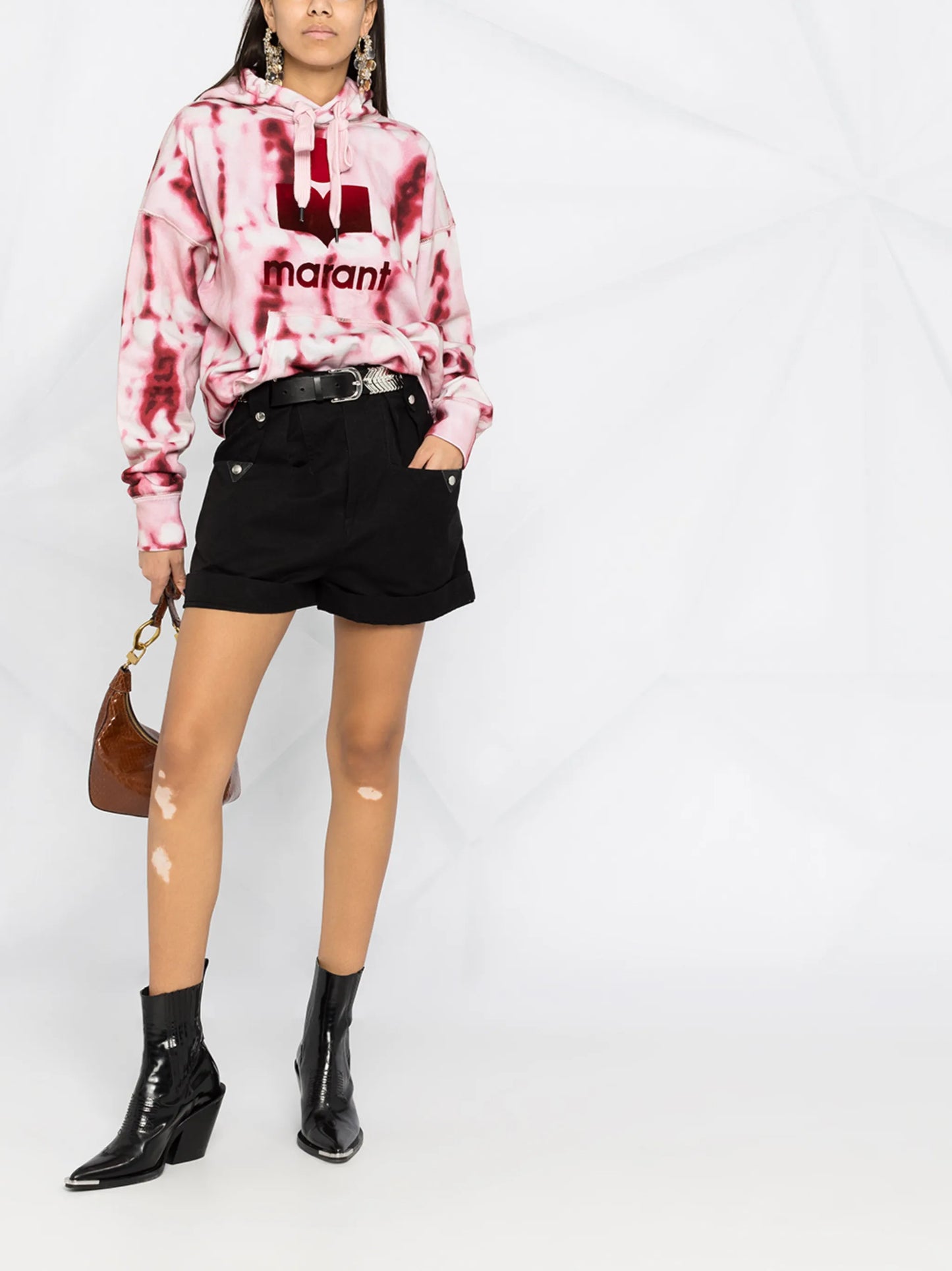 tie-dye logo print hoodie