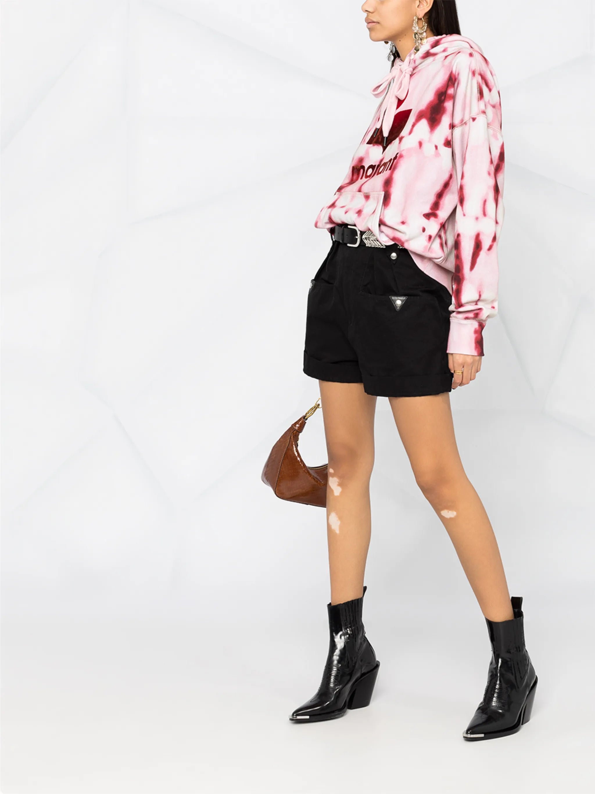tie-dye logo print hoodie