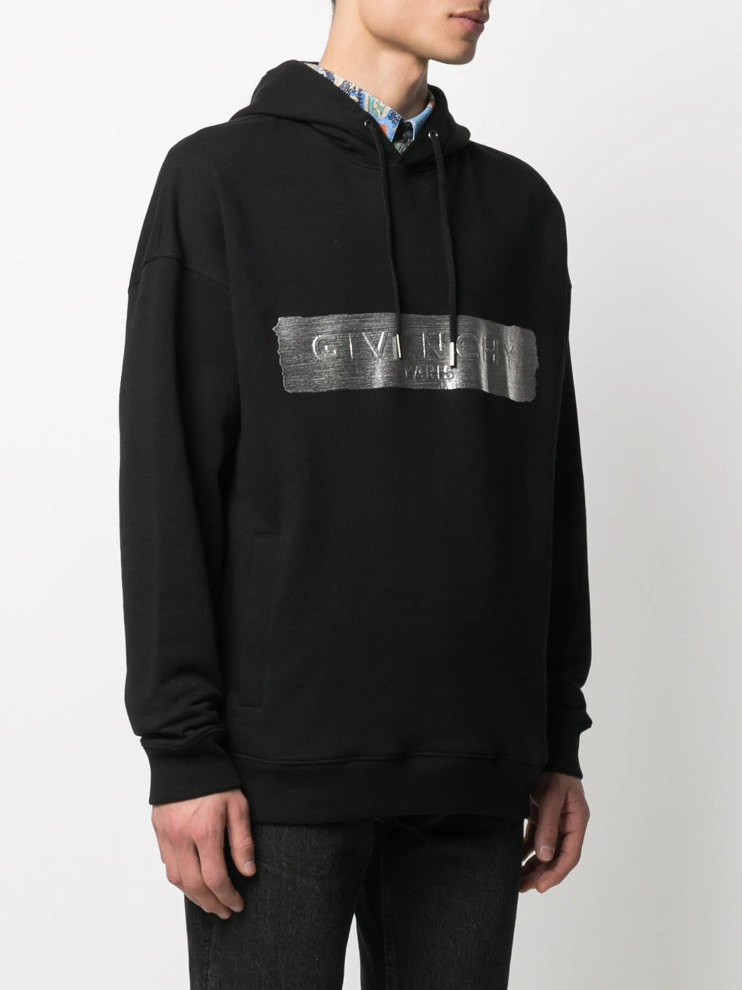 metallic Latex Logo hoodie