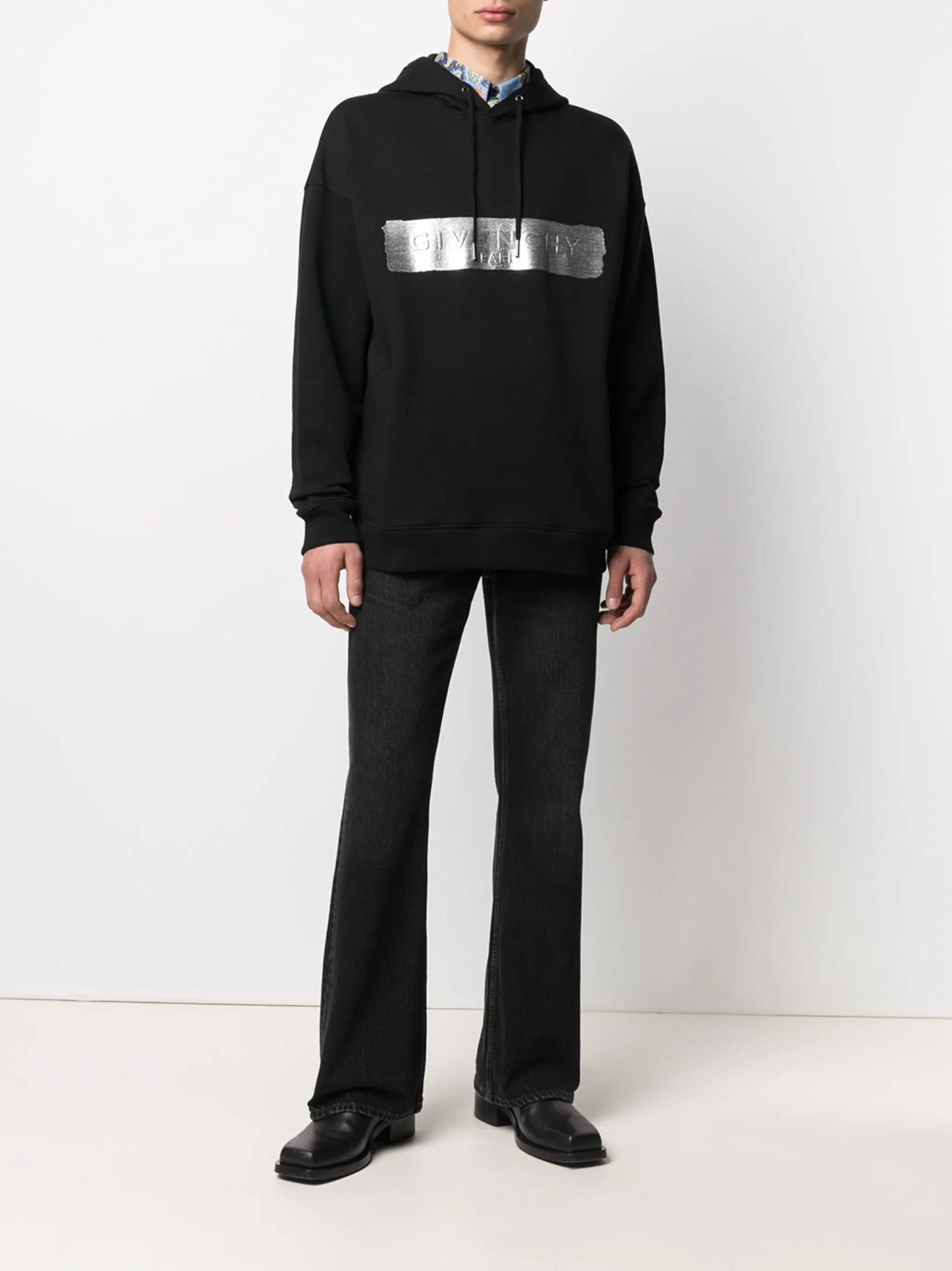 metallic Latex Logo hoodie
