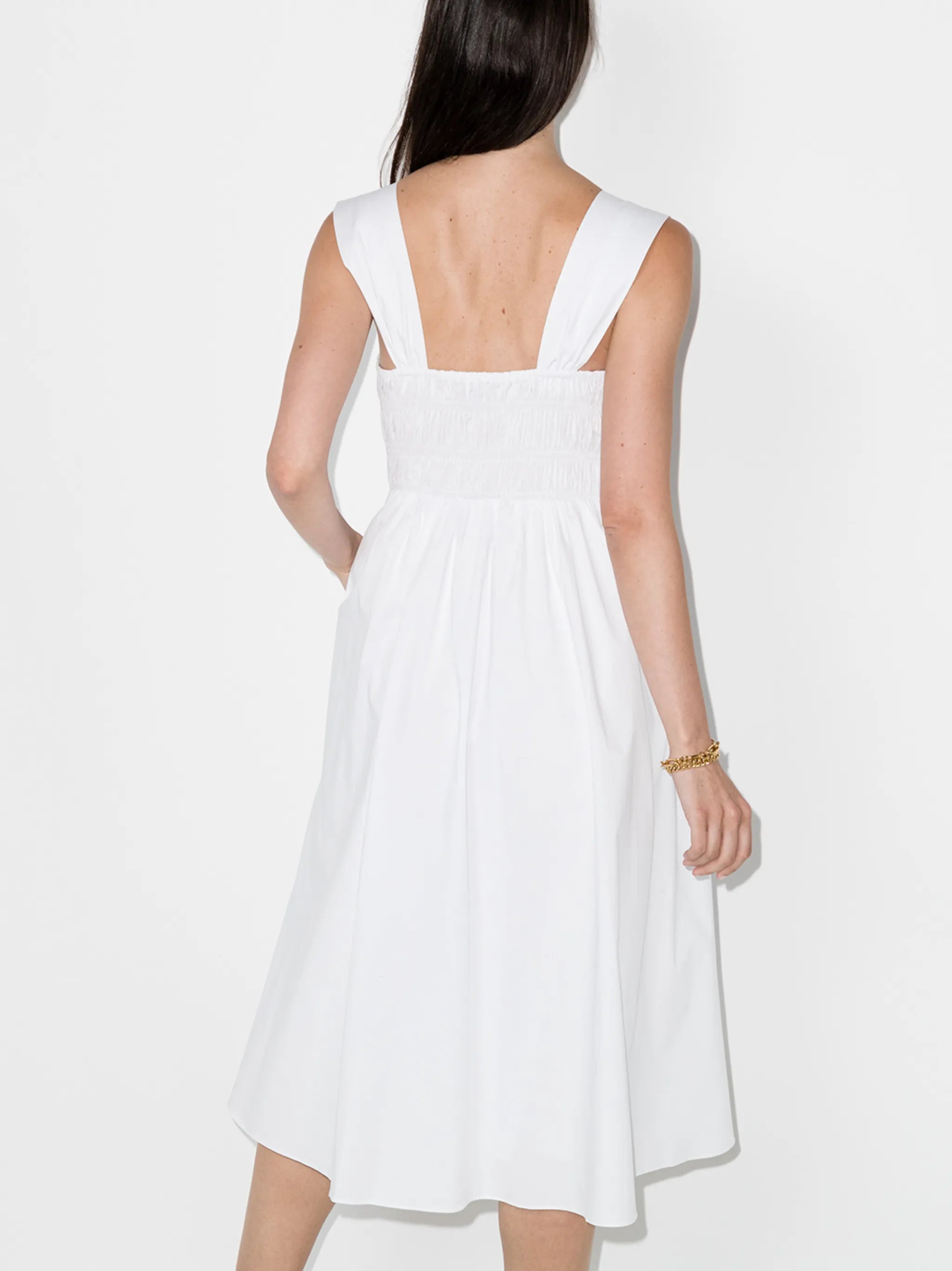 Ida square-neck midi dress
