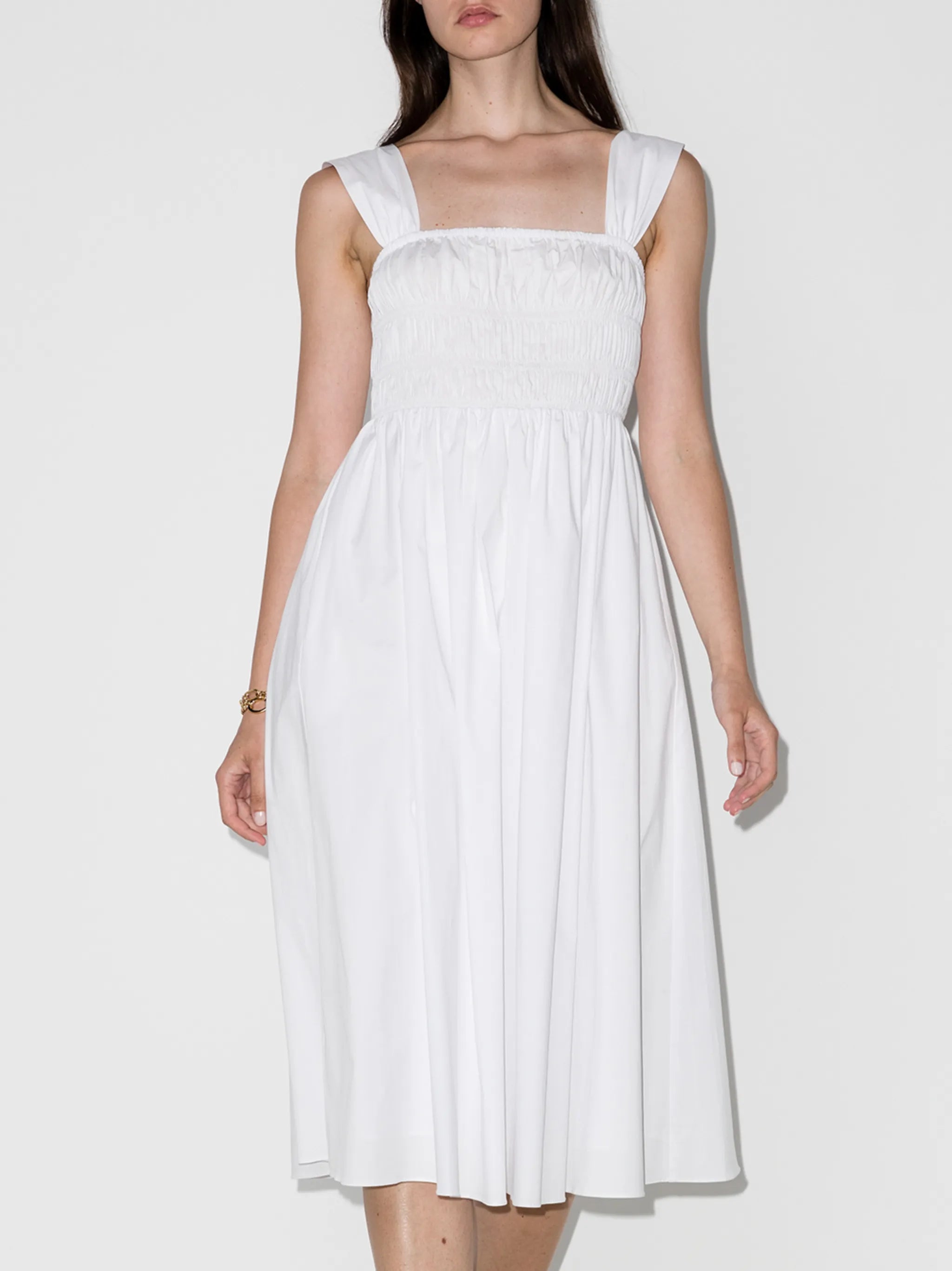 Ida square-neck midi dress