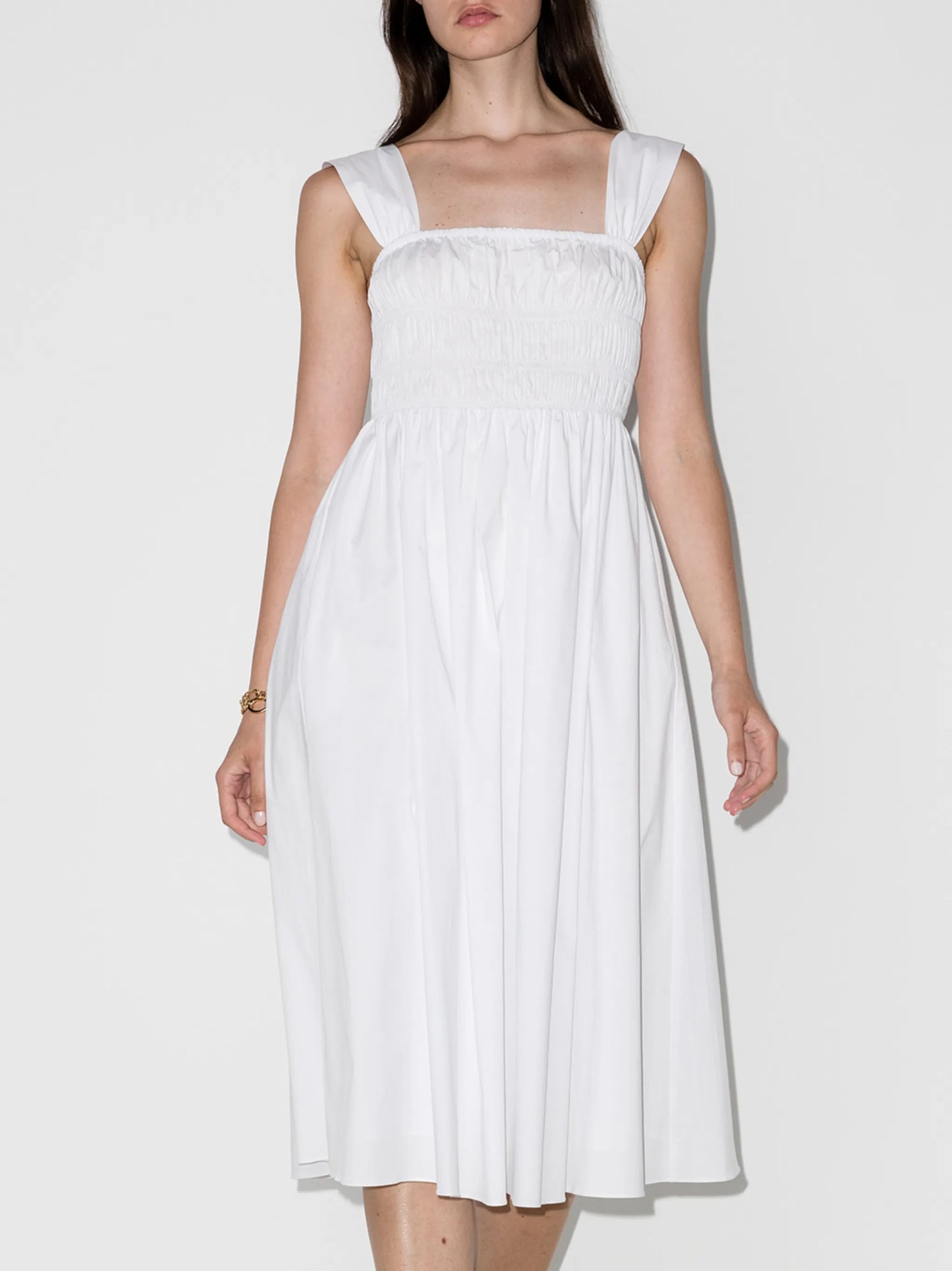 Ida square-neck midi dress
