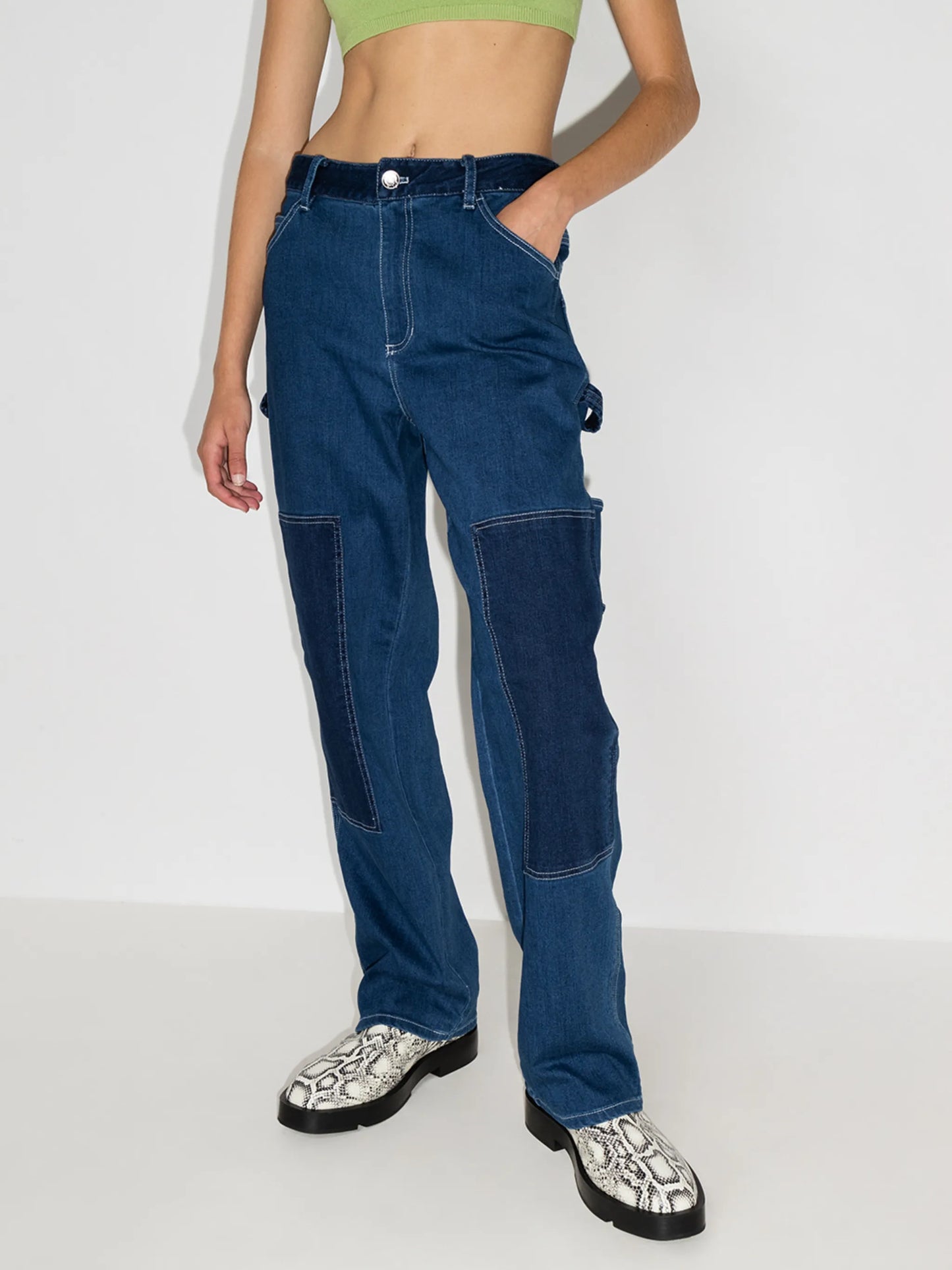 Painter panelled denim trousers
