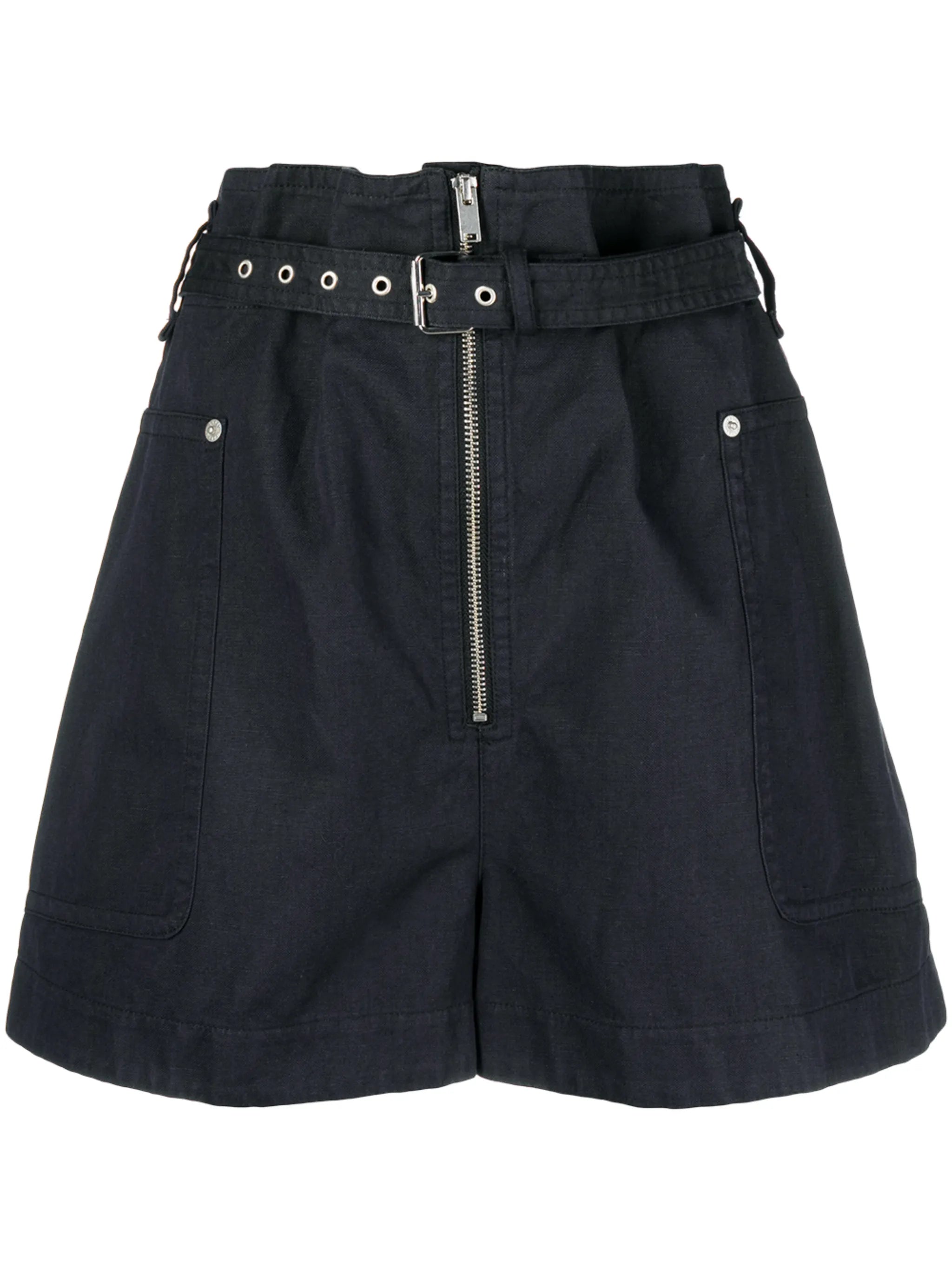 Parana high-waist belted shorts