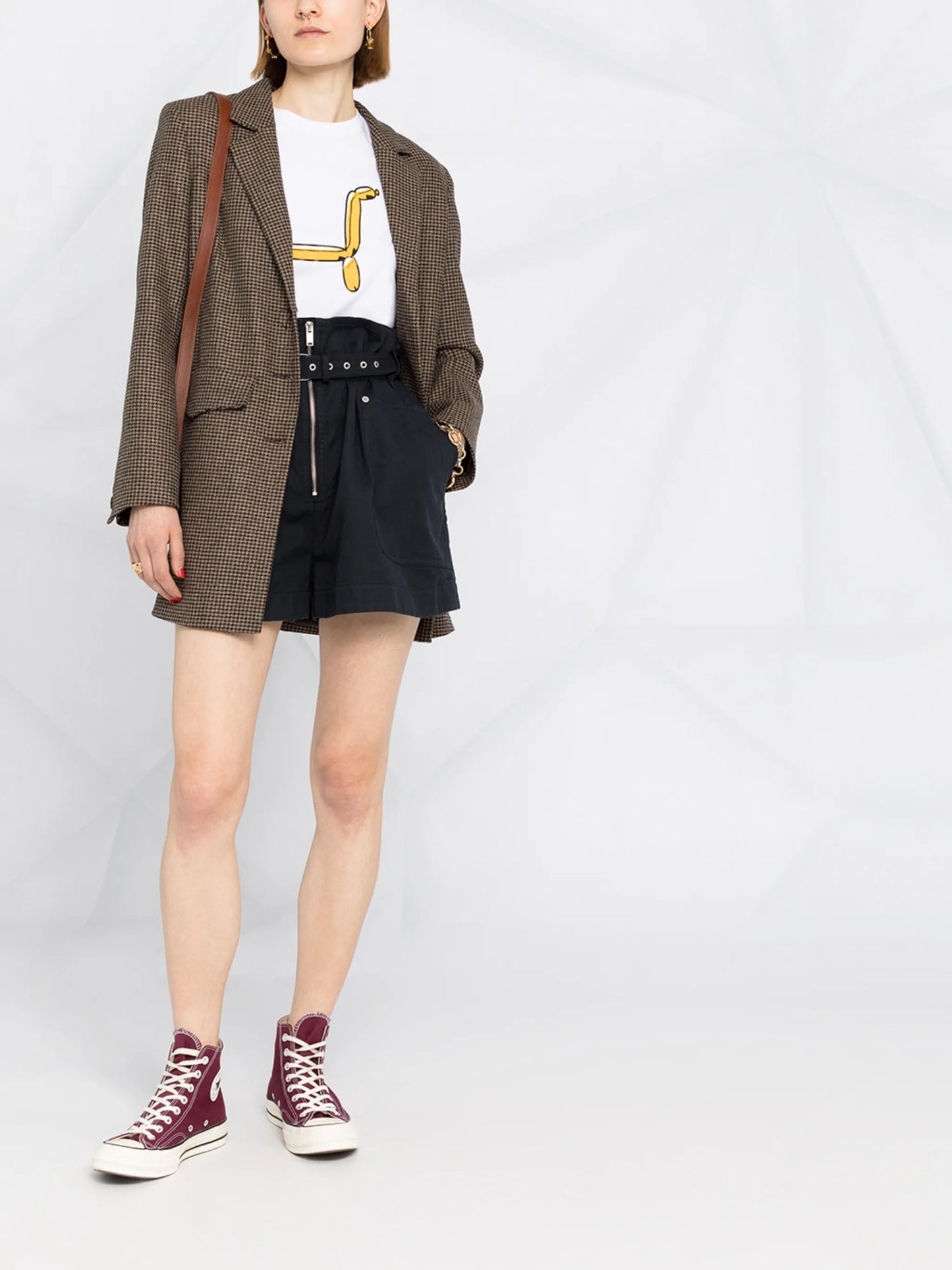 Parana high-waist belted shorts