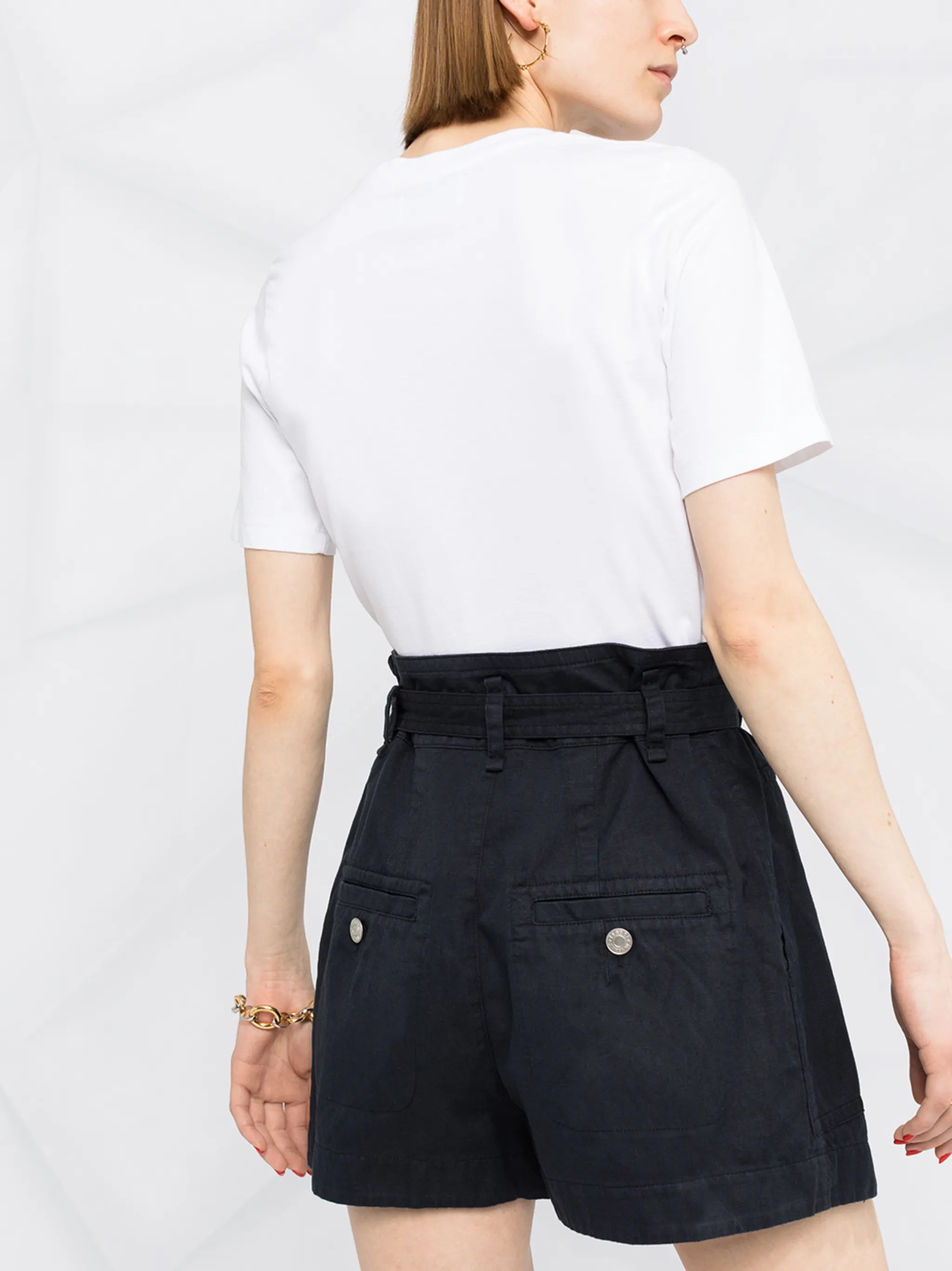 Parana high-waist belted shorts