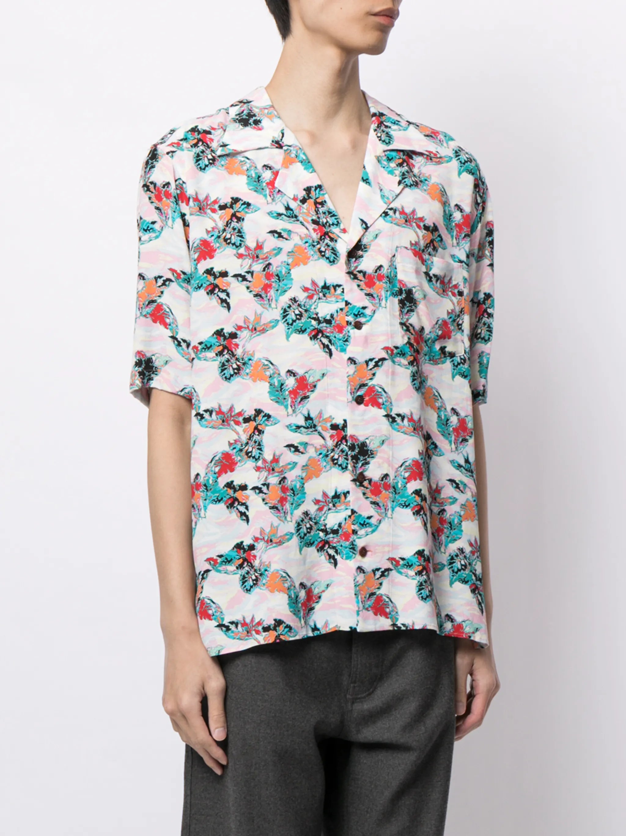 floral-print shirt