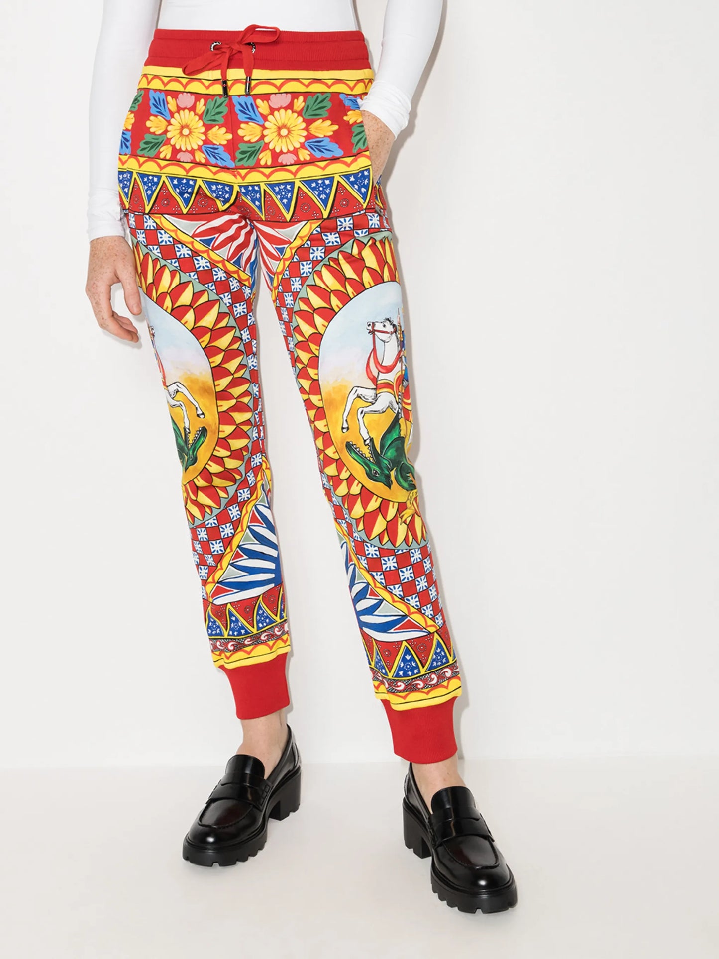 Caretto print jogging trousers