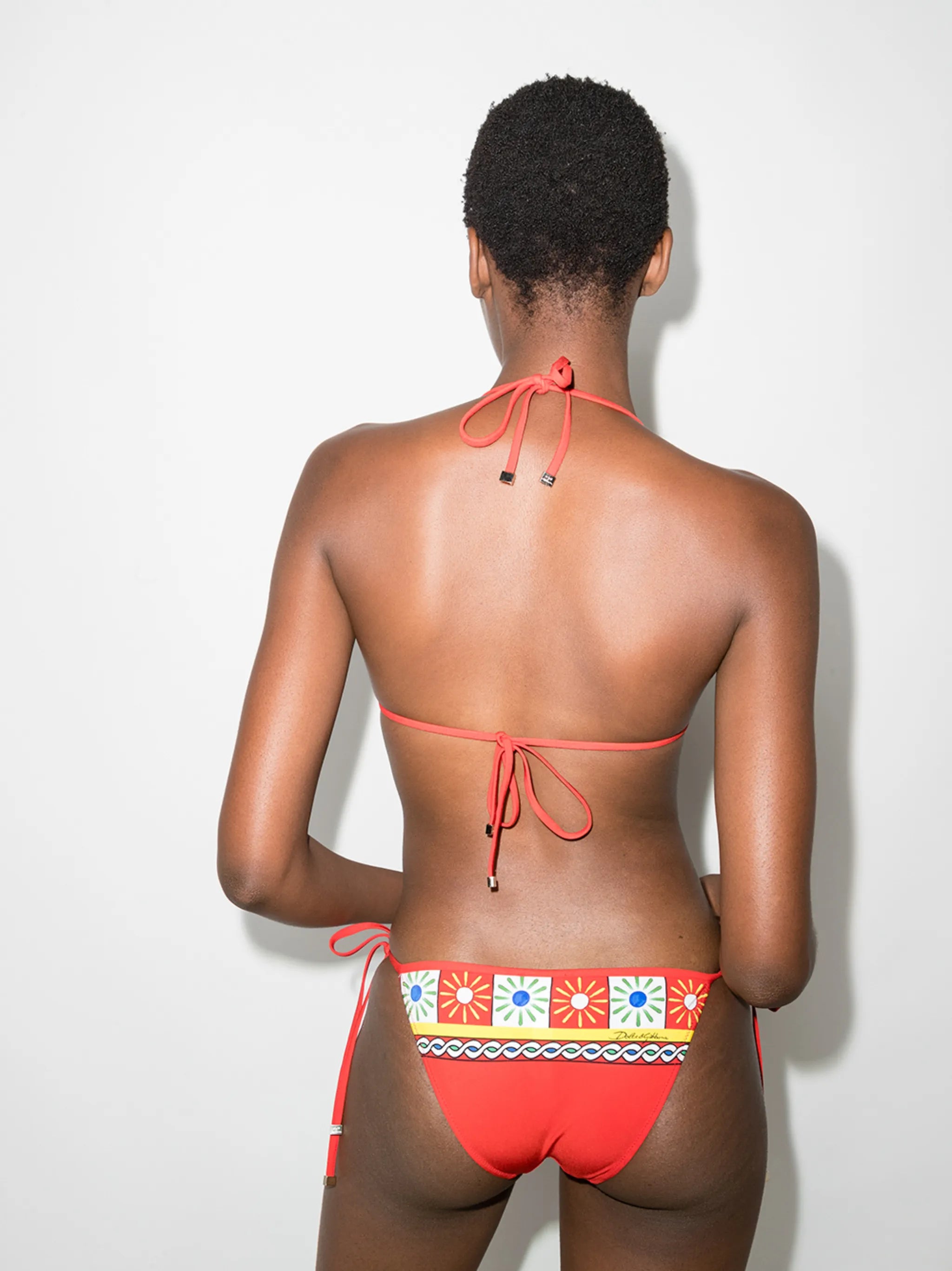 Carretto-print triangle bikini