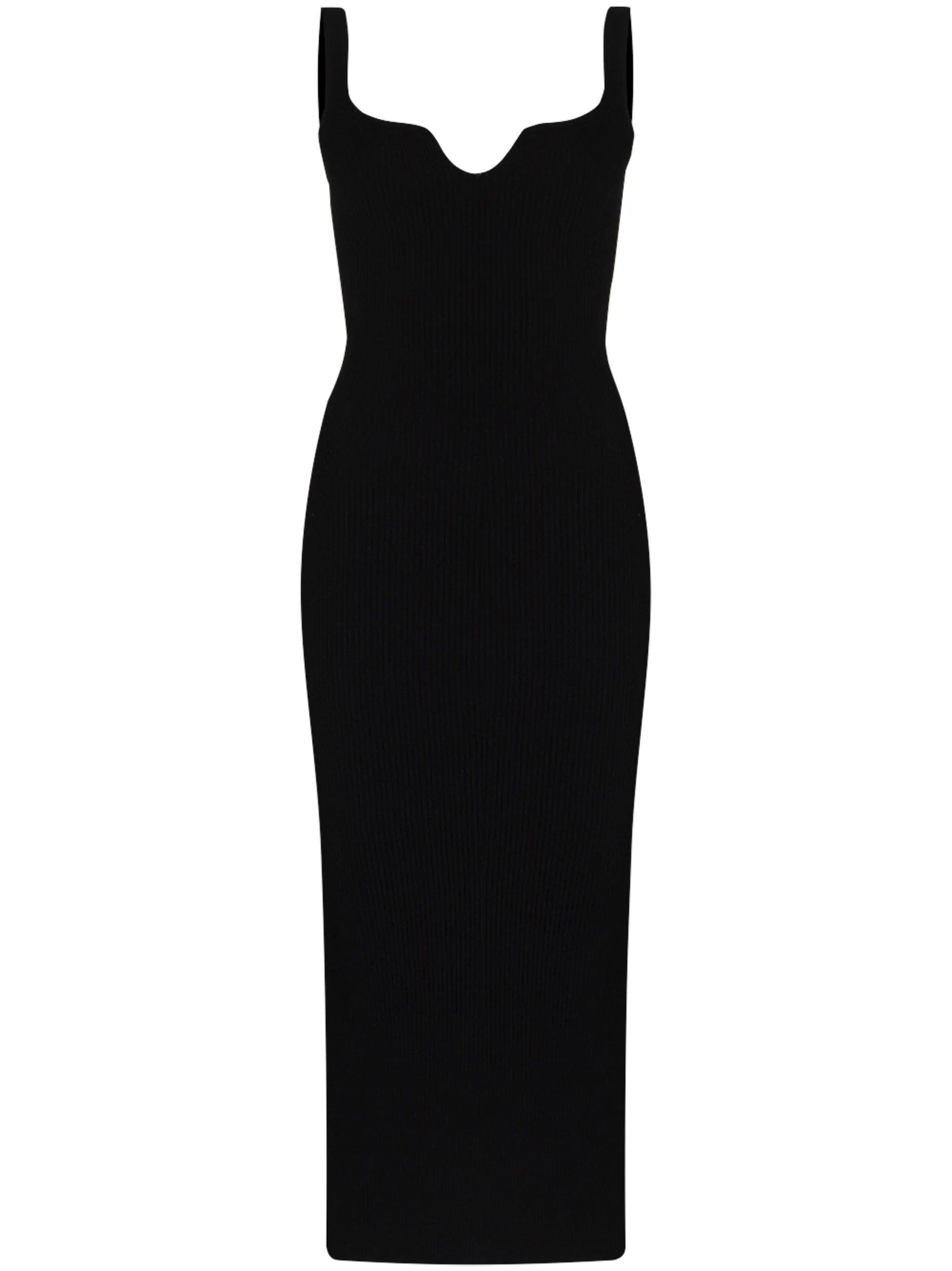 Nina sweetheart rib-knit midi dress