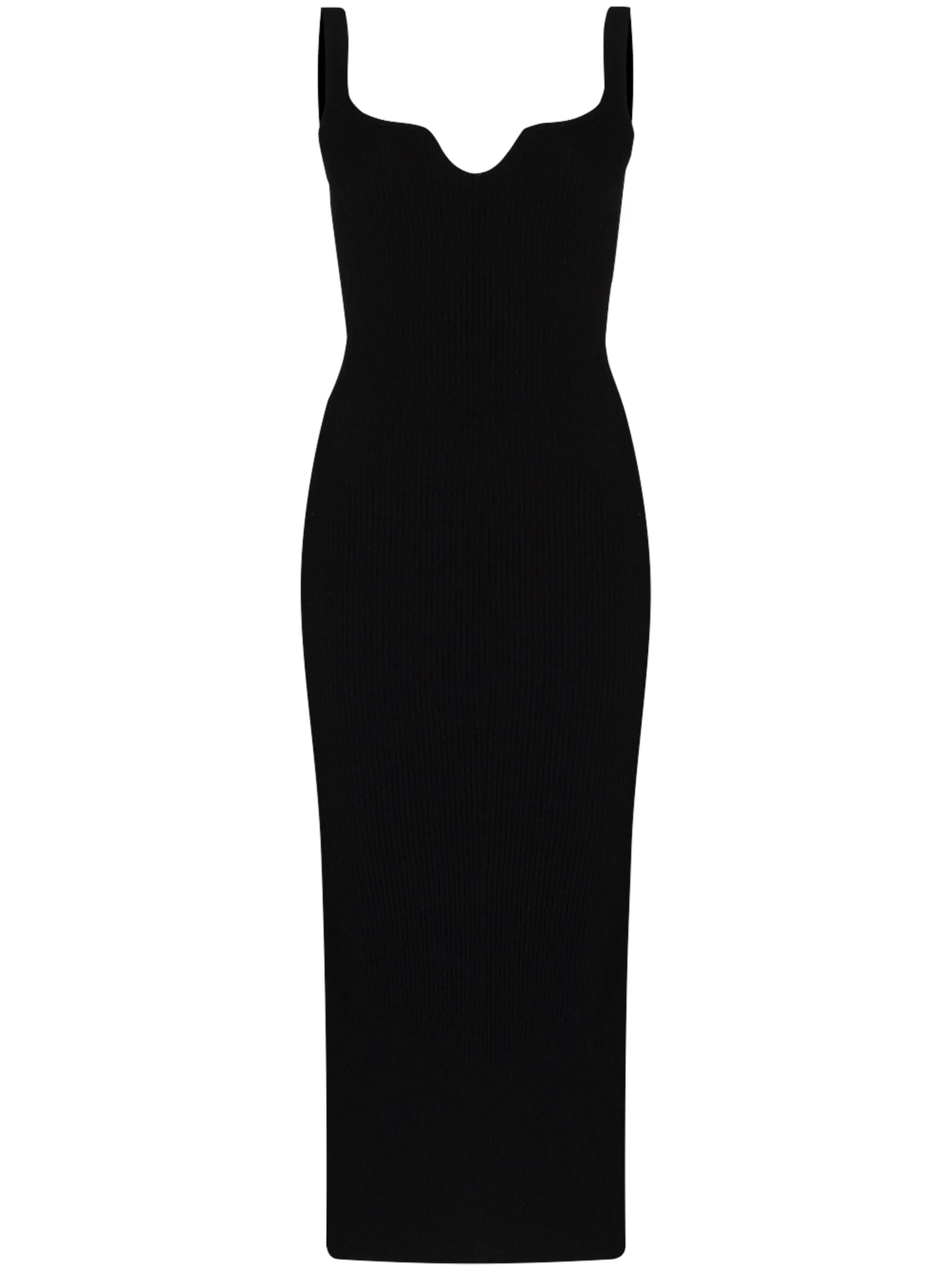 Nina sweetheart rib-knit midi dress