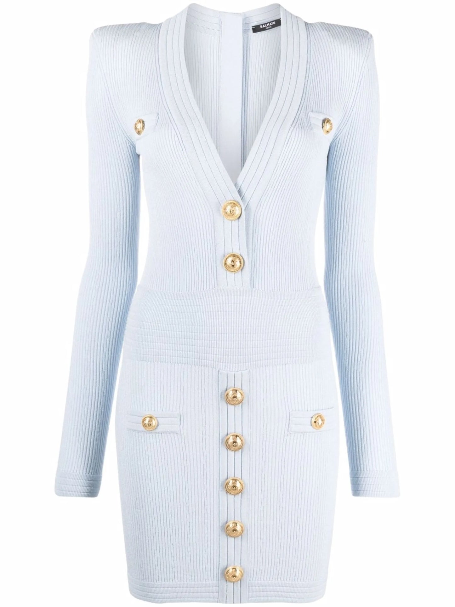 button-up knitted minidress