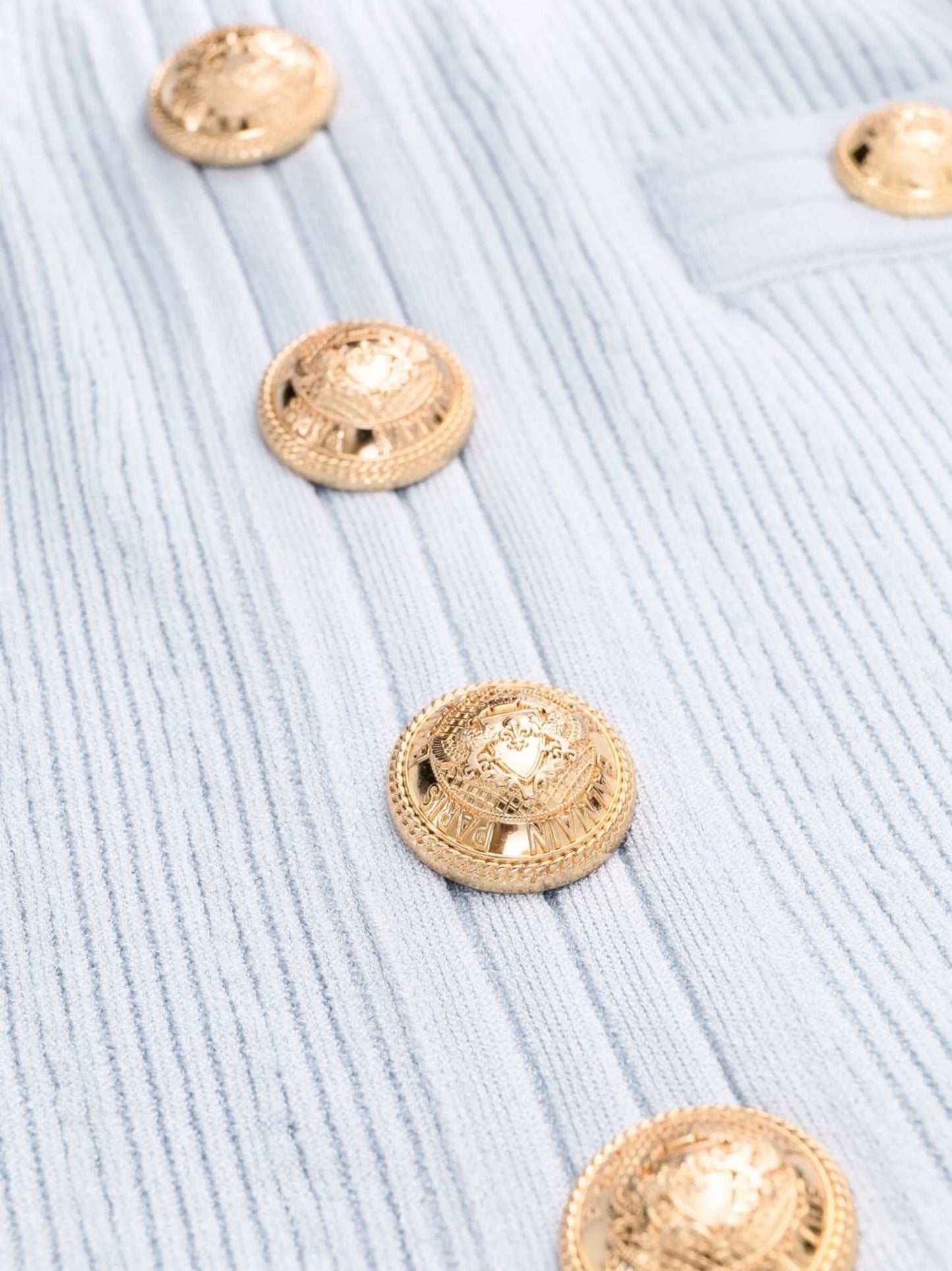 button-embellished ribbed-knit dress