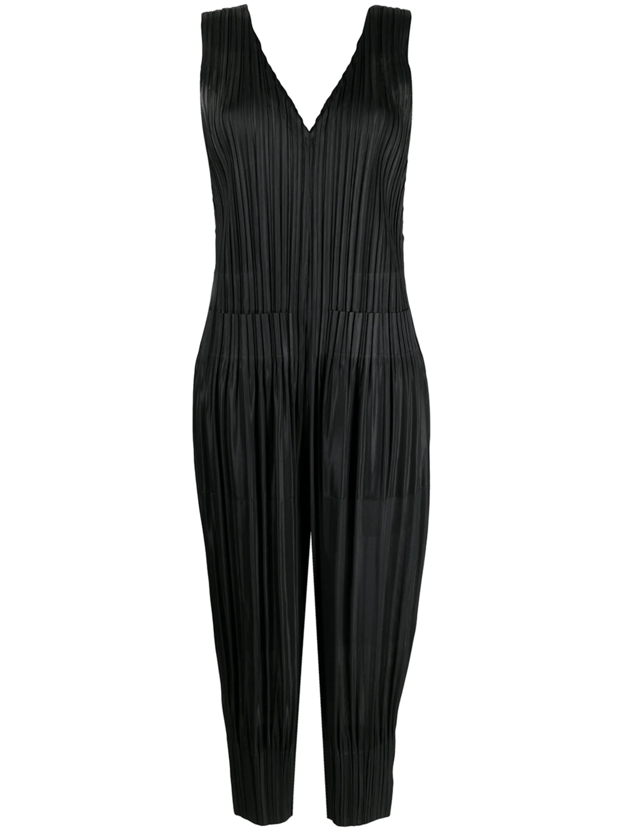 pleated balloon-leg jumpsuit