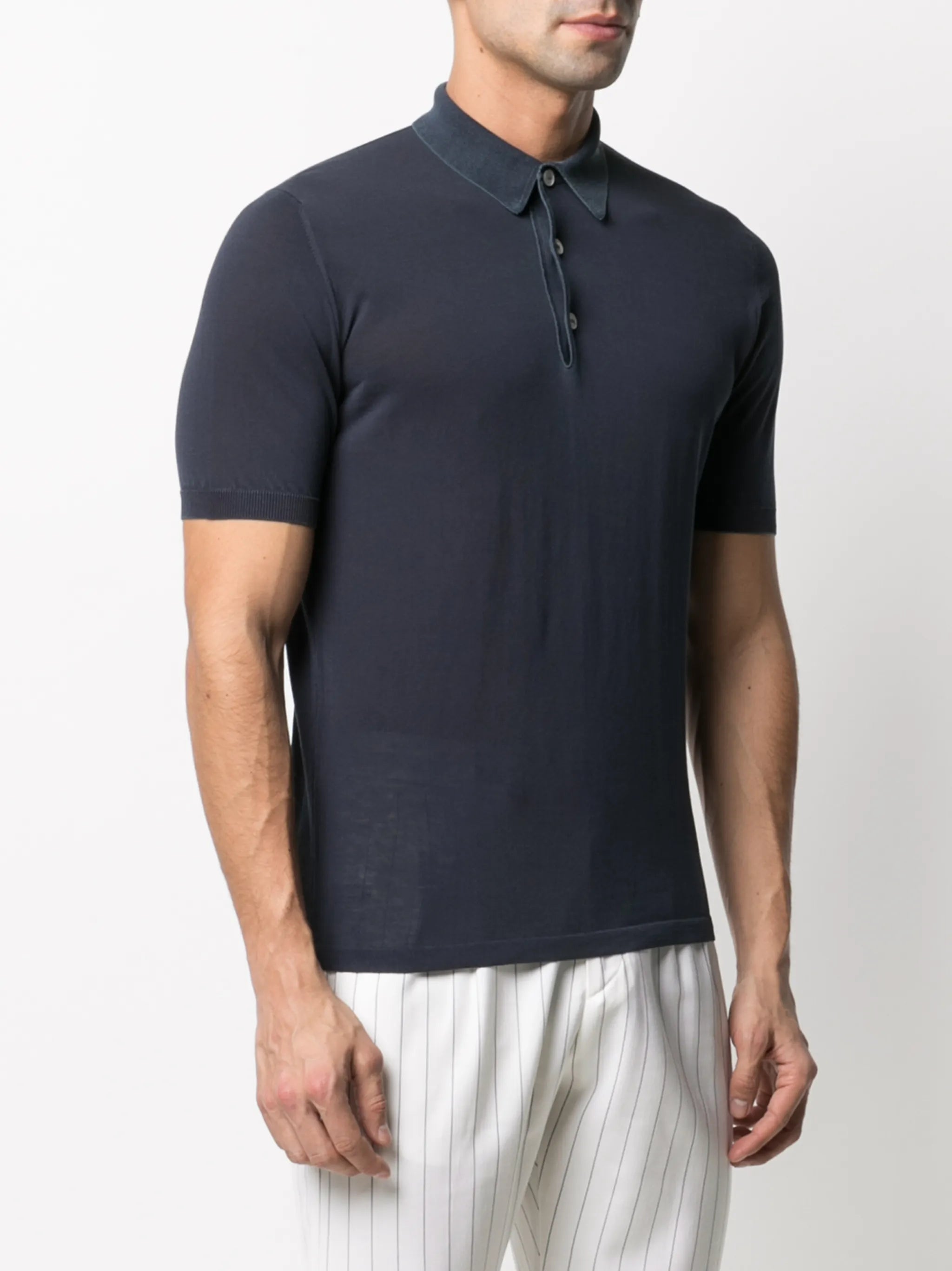 short-sleeved cotton polo shirt
