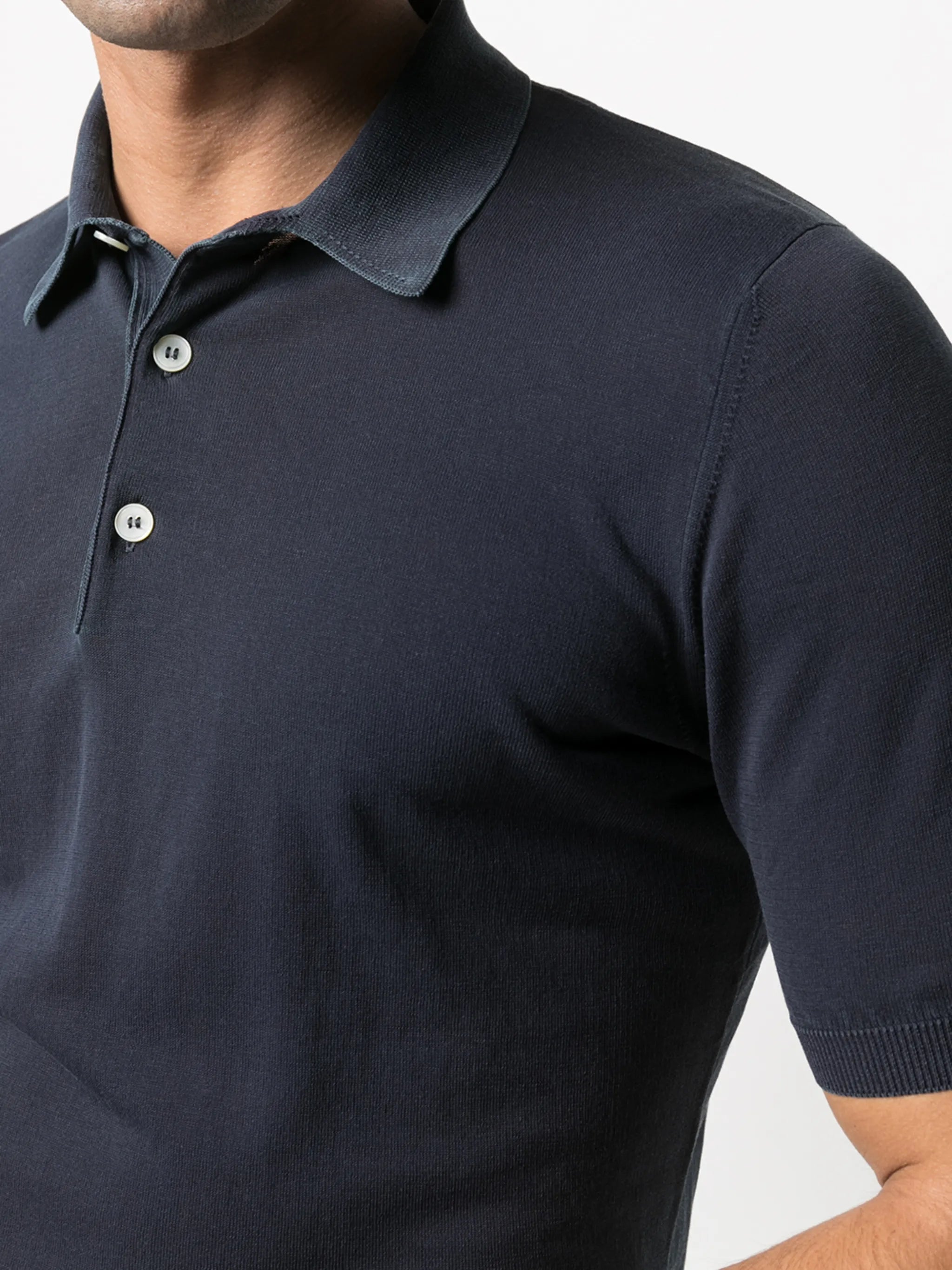 short-sleeved cotton polo shirt