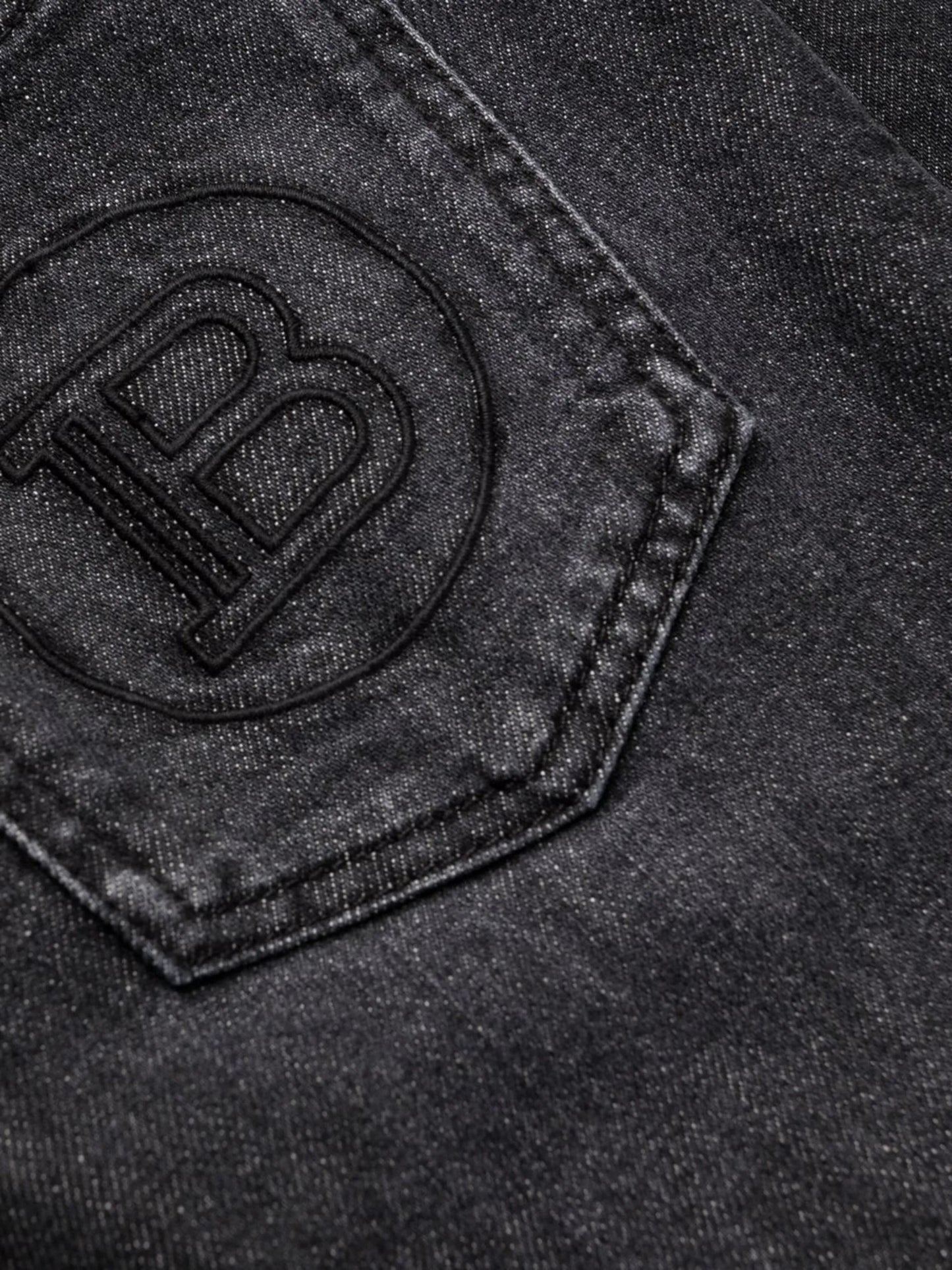 high-waisted button-detail denim jeans