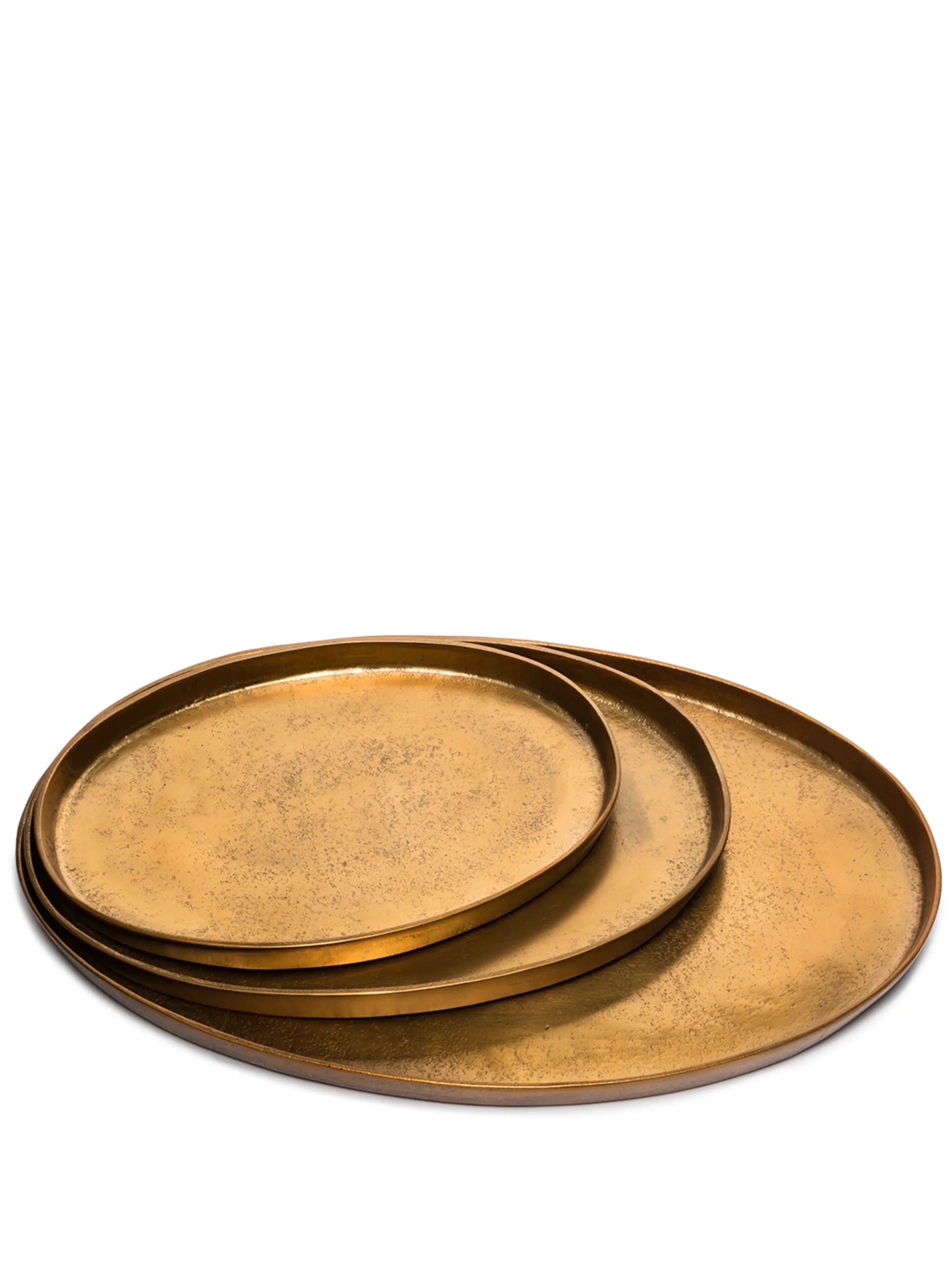 oval-shape set of three platters